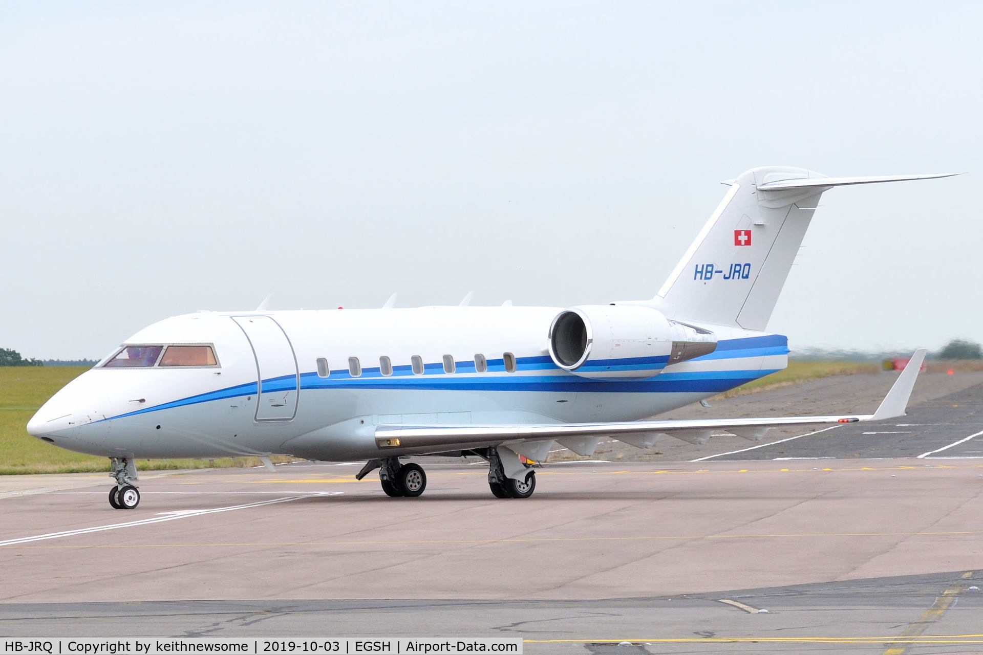 HB-JRQ, 2006 Bombardier Challenger 604 (CL-600-2B16) C/N 5651, Arriving at Norwich for paintwork.