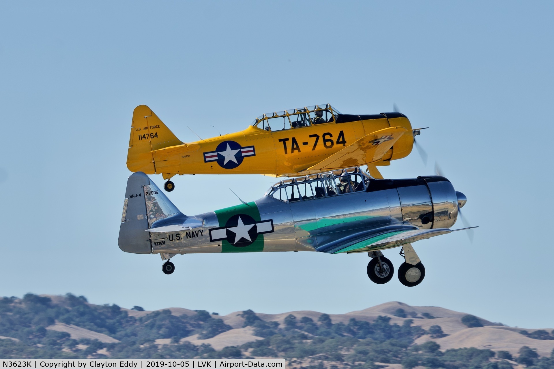 N3623K, North American T-6G Texan C/N 168-472, Livermore airport airshow 2019.