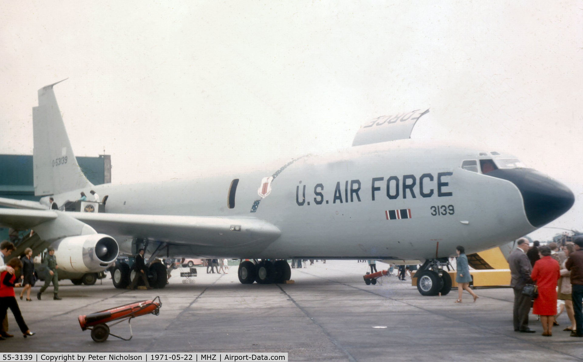 55-3139, 1955 Boeing KC-135A Stratotanker C/N 17255, KC-135A Stratotanker named Grey Lady of 17th Bomb Wing on static display at the 1971 RAF Mildenhall Air Fete.