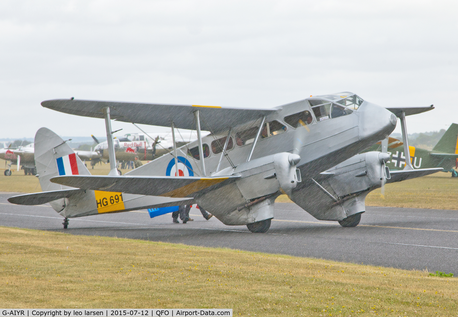 G-AIYR, 1943 De Havilland DH-89A Dominie/Dragon Rapide C/N 6676, Duxford 12.7.2015