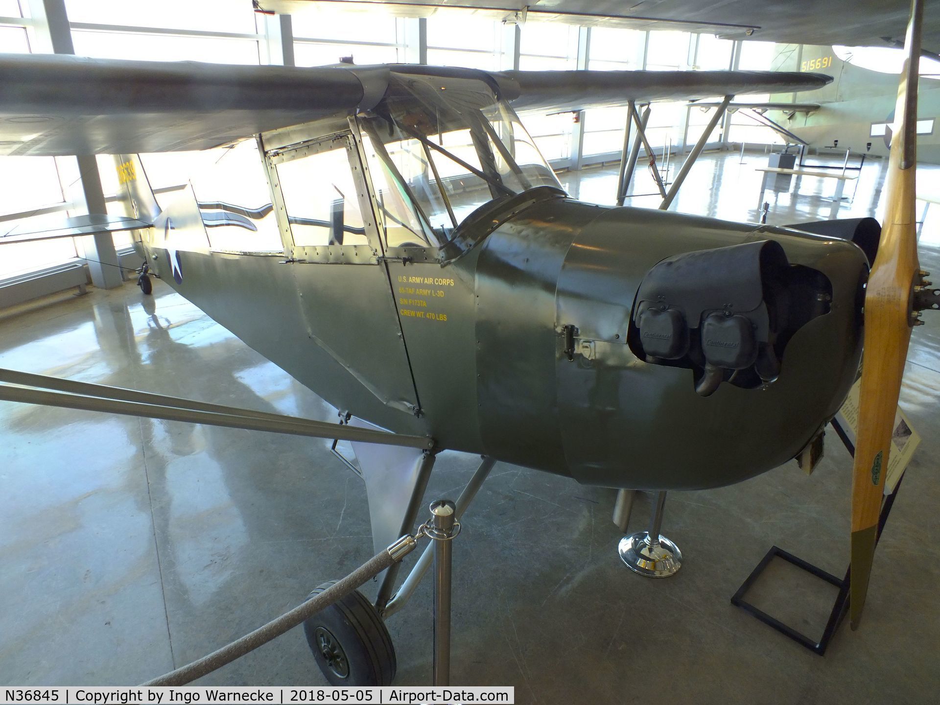 N36845, Aeronca 65-TAC C/N F1731-TA, Aeronca 65-TAC (L-3E) at the Silent Wings Museum, Lubbock TX