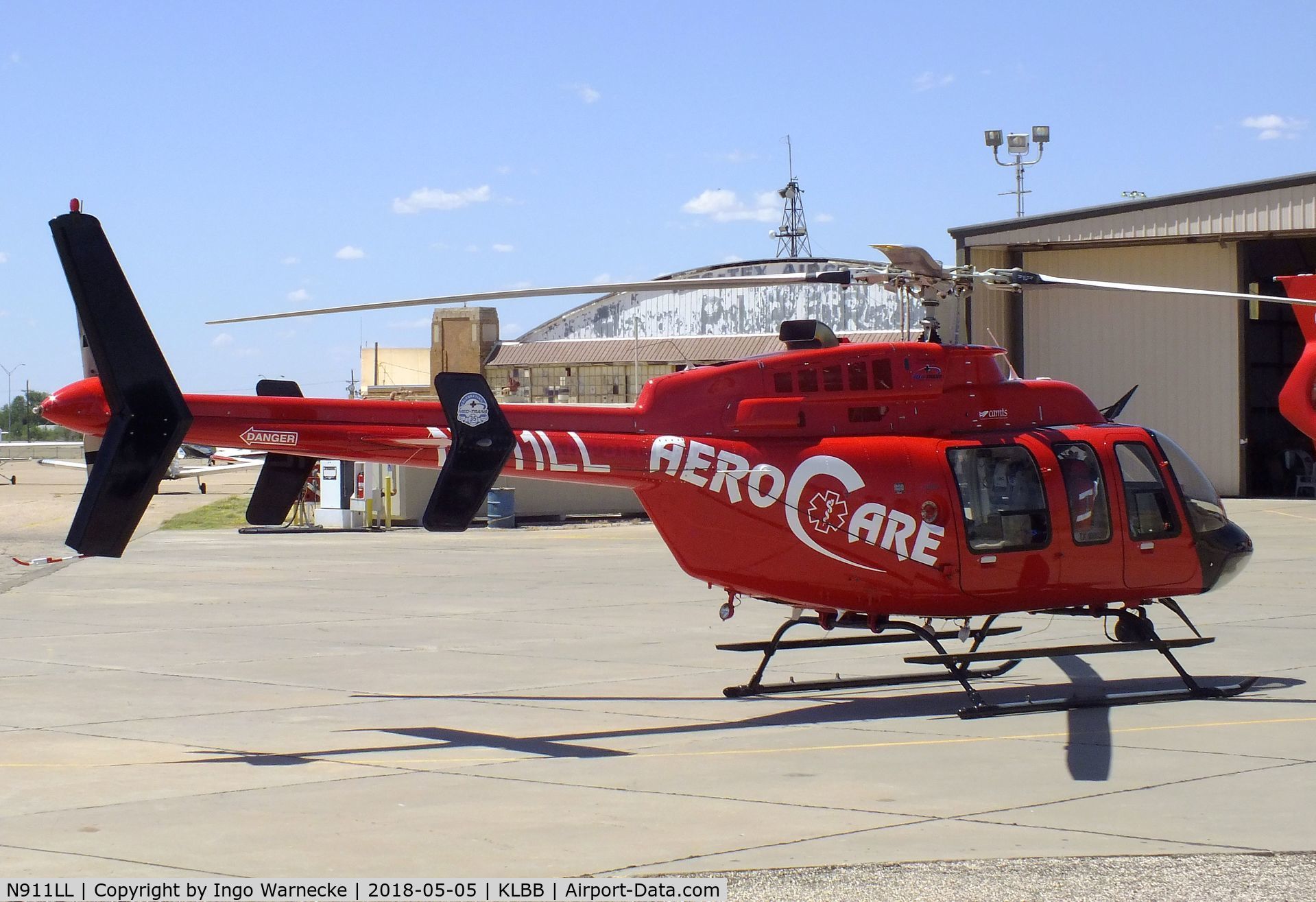 N911LL, 2007 Bell 407 C/N 53792, Bell 407 EMS of AeroCare at Lubbock Preston Smith Intl. Airport, Lubbock TX