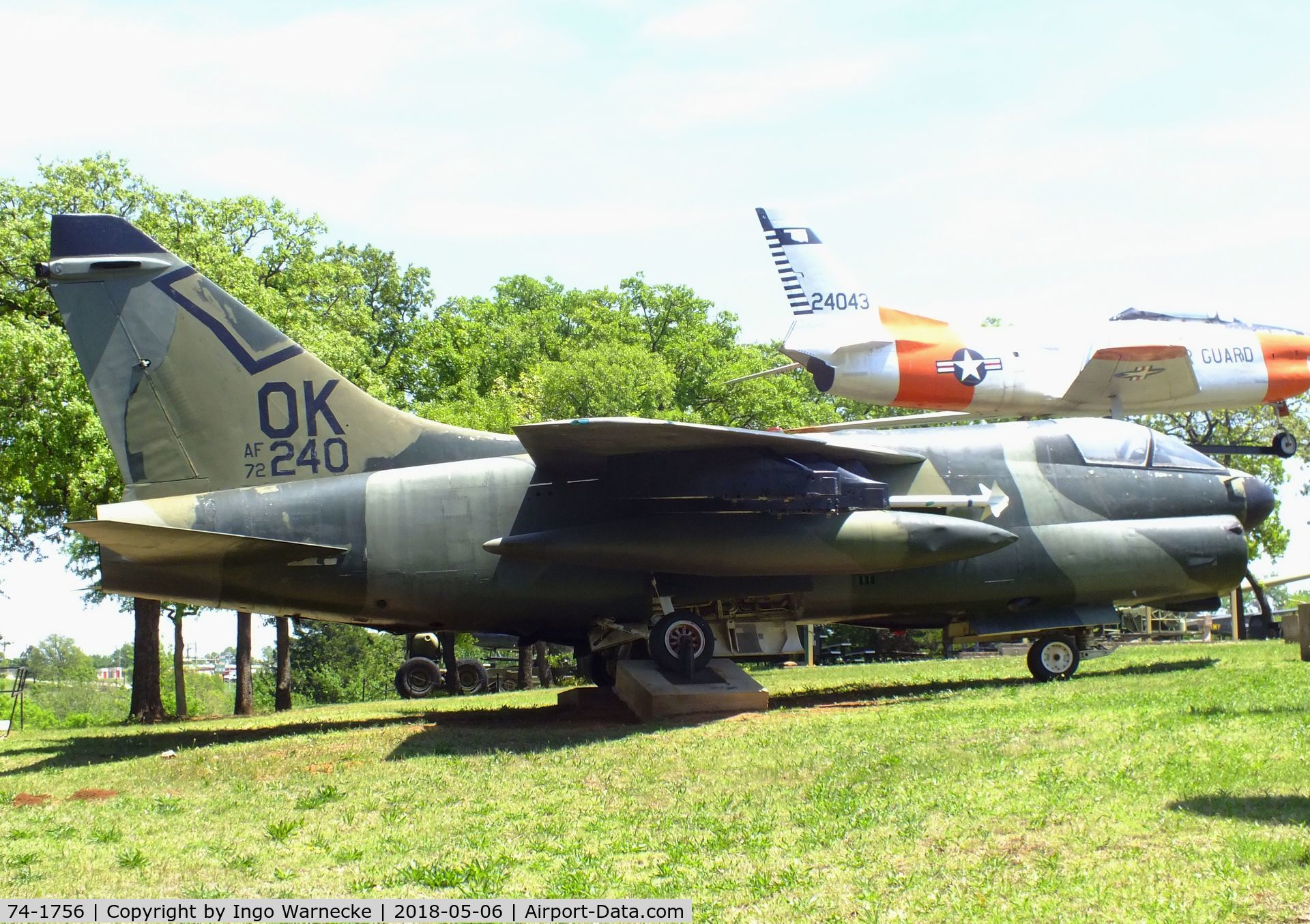 74-1756, 1974 LTV A-7D Corsair II C/N D-431, LTV A-7D Corsair II at the 45th Infantry Division Museum, Oklahoma City OK