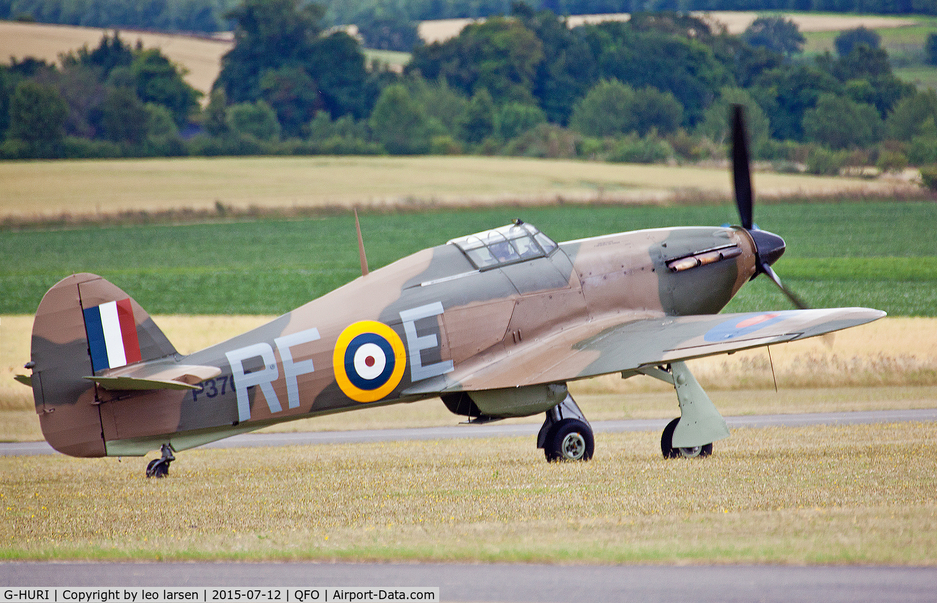 G-HURI, 1942 Hawker (CCF) Hurricane Mk12A C/N 72036, Duxford 12.7.2015