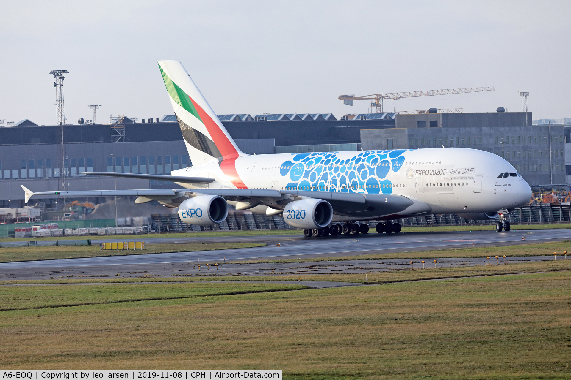 A6-EOQ, 2015 Airbus A380-861 C/N 201, Copenhagen 8.11.2019
