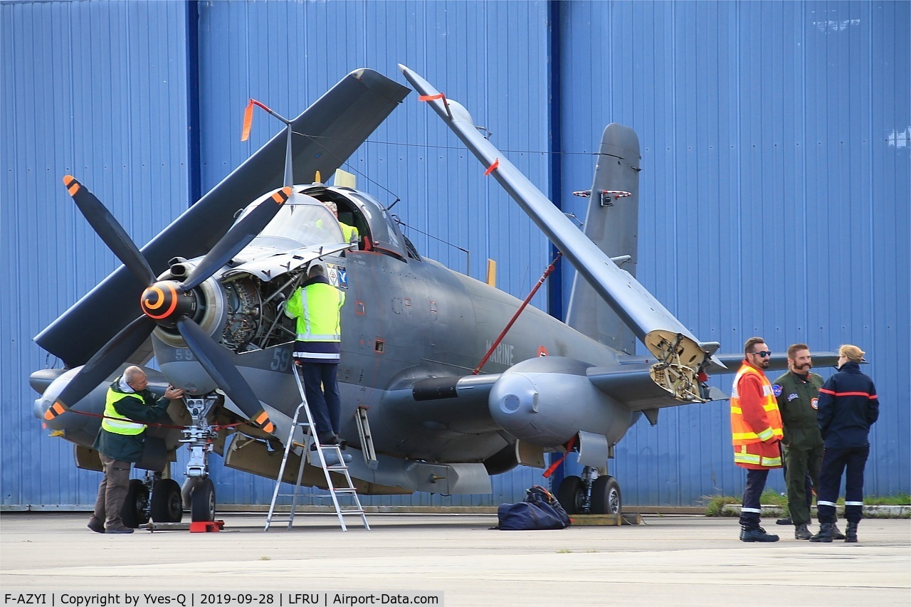 F-AZYI, Breguet Br.1050 Alize C/N 59, Breguet Br.1050 Alize, in daily maintenance, Morlaix-Ploujean airport (LFRU-MXN) Air show 2019