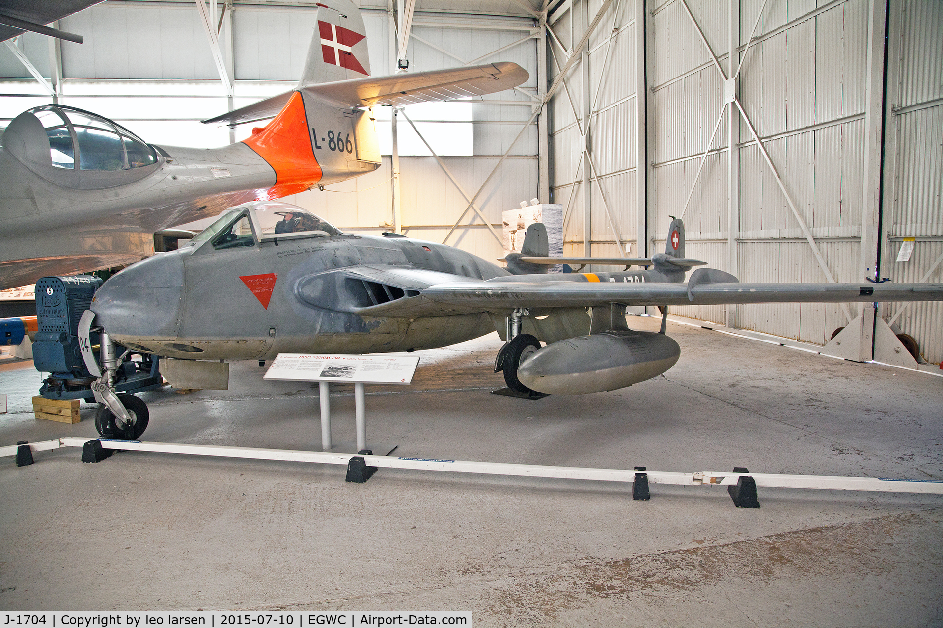 J-1704, 1956 De Havilland (F+W Emmen) DH-112 Venom FB.54 C/N 874, Cosford Museum 10.7.2015