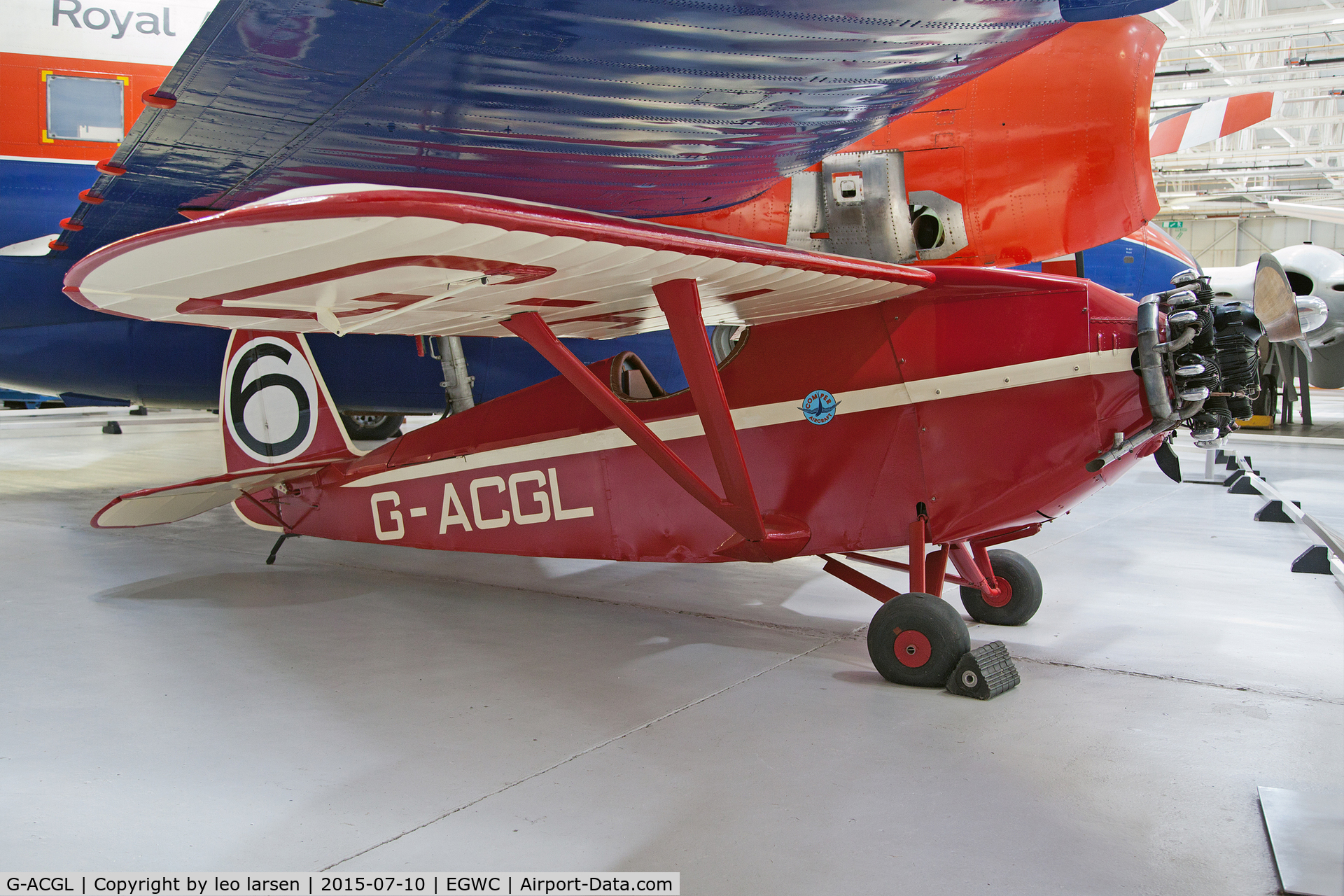 G-ACGL, 1933 Comper CLA-7 Swift C/N S33/6, Cosford Museum 10.7.2015