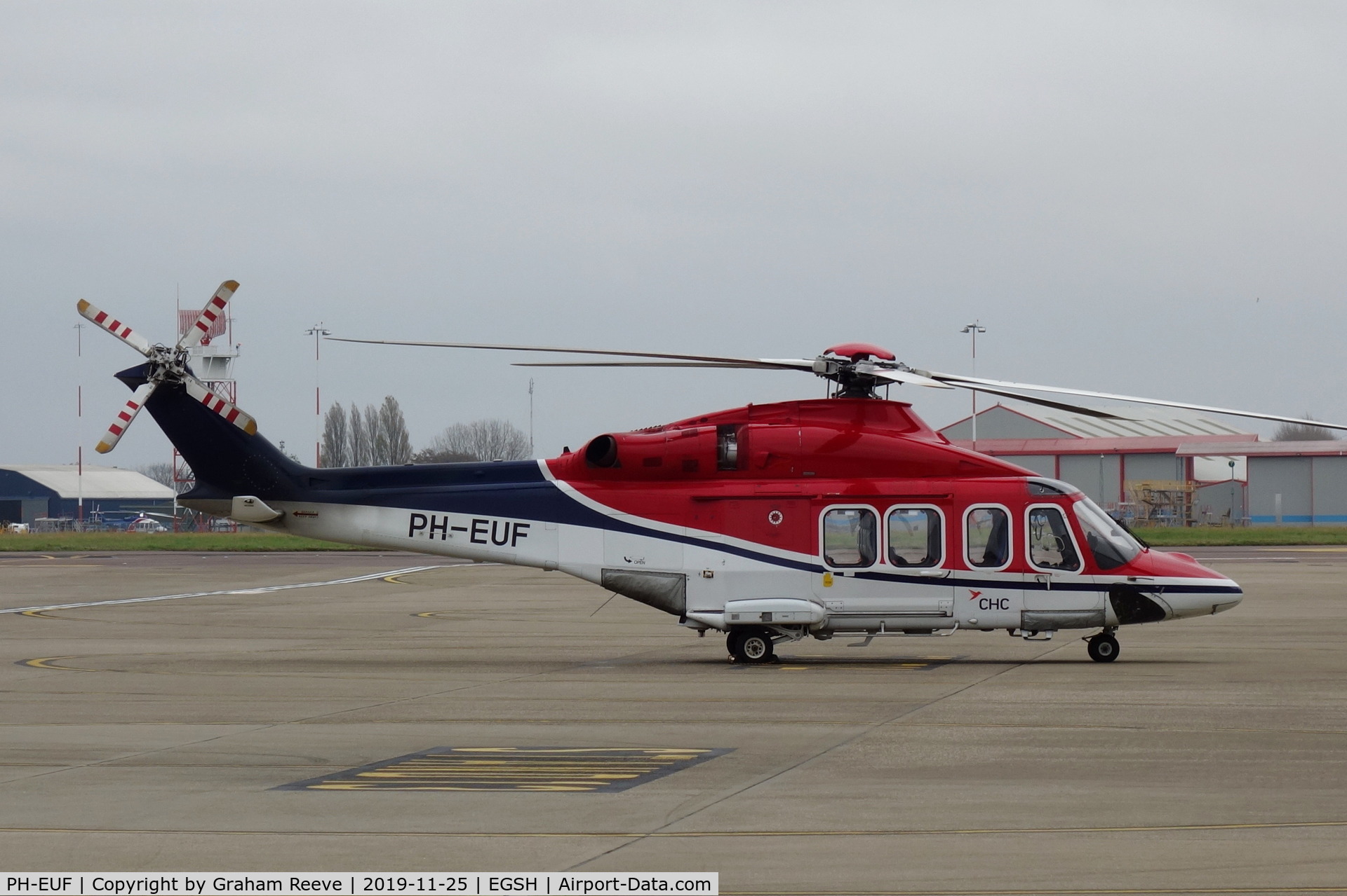 PH-EUF, 2012 AgustaWestland AW-139 C/N 31406, Parked at Norwich.
