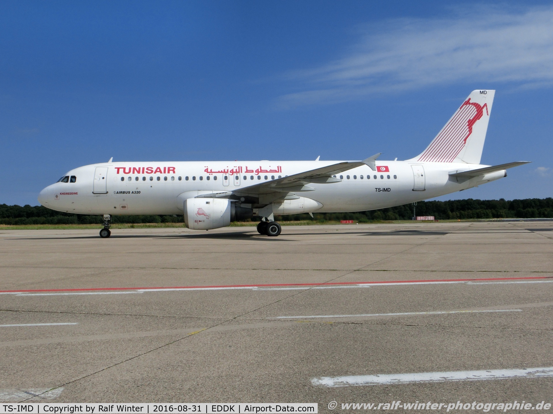TS-IMD, 1991 Airbus A320-211 C/N 0205, Airbus A320-211 - TU TAR Tunisair 'Kheredine' - 205 - TS-IMD - 31.08.2016 - CGN