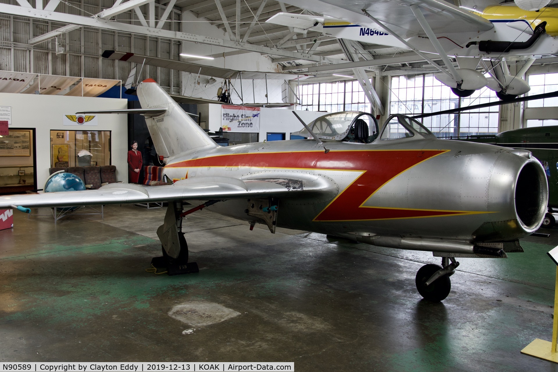 N90589, 1954 Mikoyan-Gurevich MiG-15bis C/N 2292, Western Aerospace Museum Oakland California 2019.