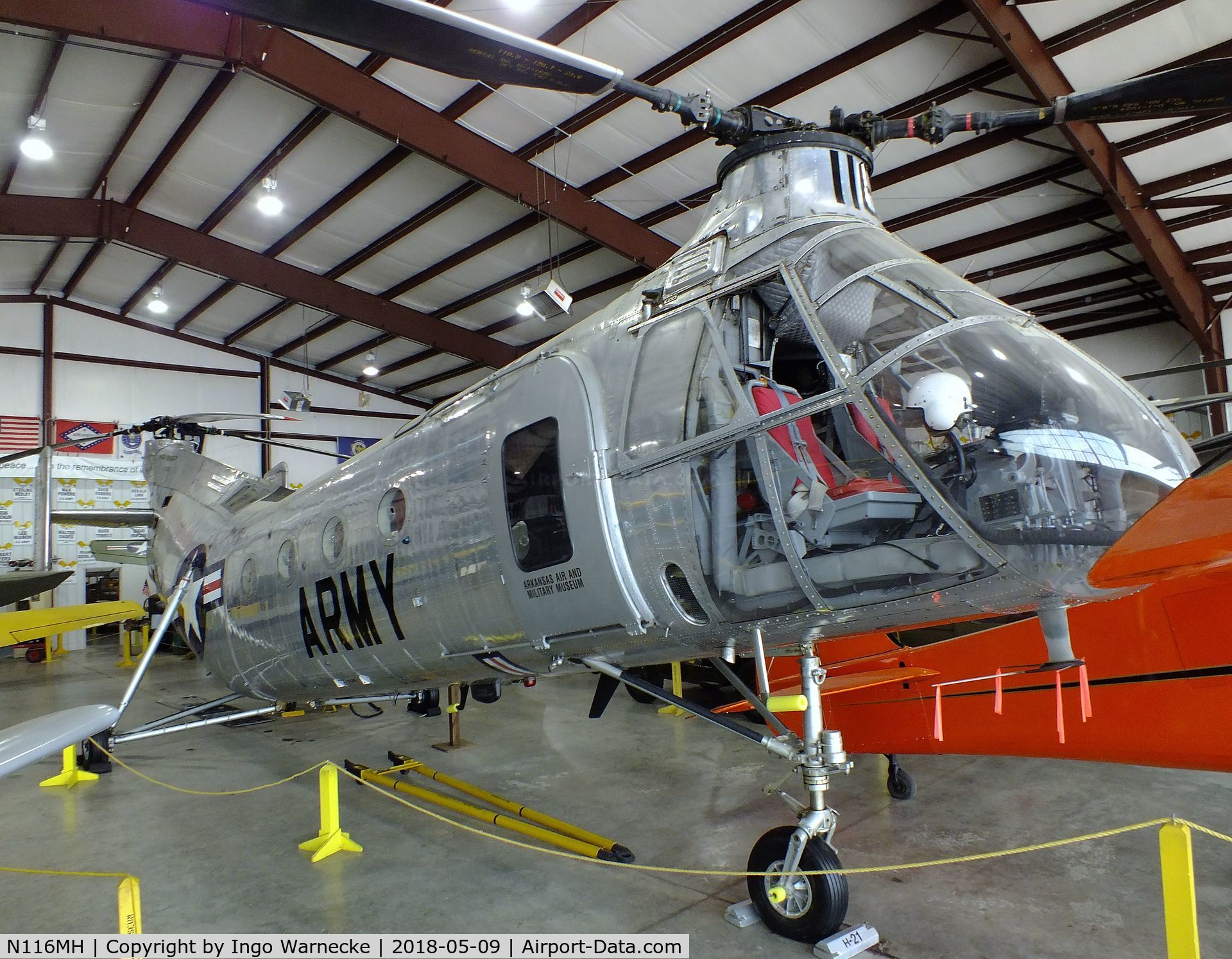 N116MH, 1956 Vertol CH-21C Shawnee C/N C.278, Vertol CH-21C Shawnee at the Arkansas Air & Military Museum, Fayetteville AR