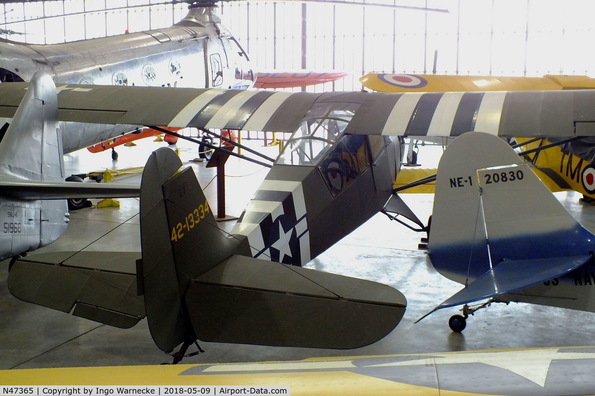 N47365, 1944 Aeronca 0-58B Grasshopper C/N 058B-13334, Aeronca O-58B / L-3B at the Arkansas Air & Military Museum, Fayetteville AR