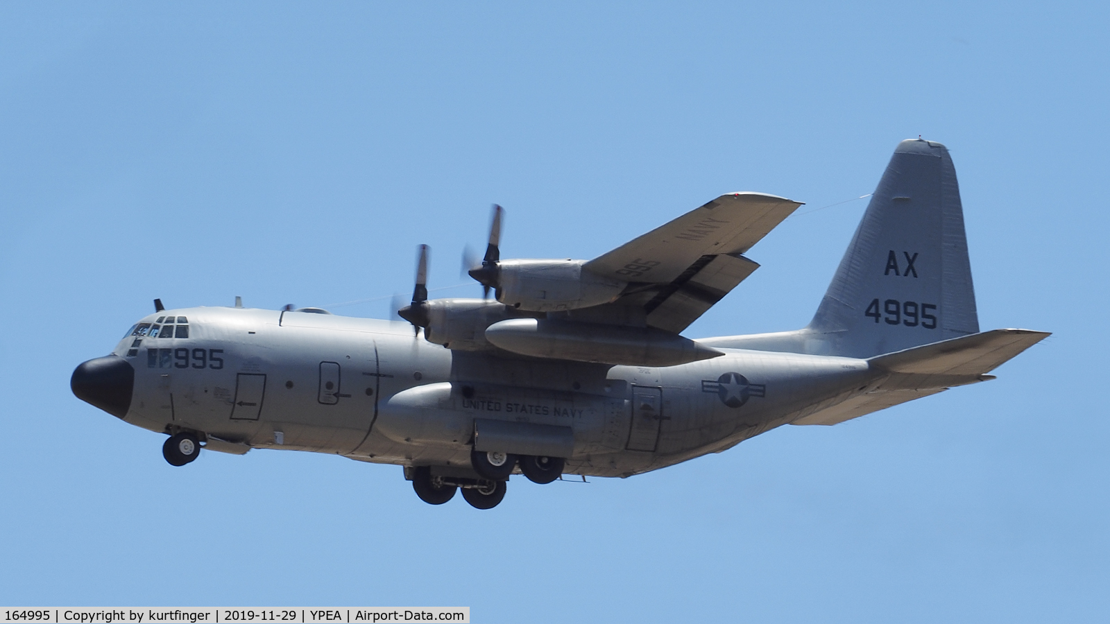 164995, Lockheed C-130T Hercules C/N 382-5300, US Navy C-130T MSN 382-5300 VR-53 tail AX serial 4995 RAAF Base Pearce 29/11/19.