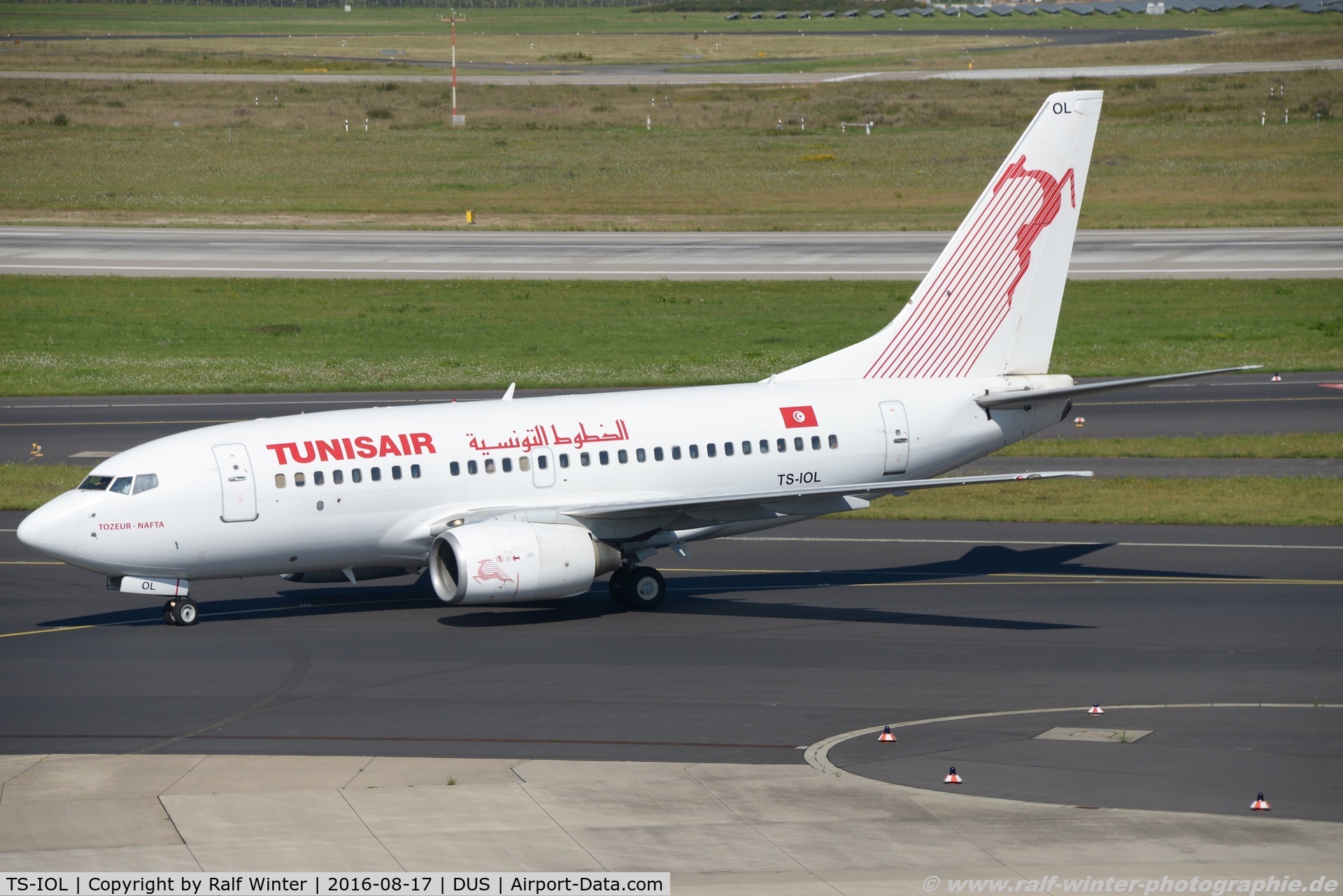 TS-IOL, 1999 Boeing 737-6H3 C/N 29497, Boeing 737-6H3 - TU TAR Tunisair 'Tozeur Nefta' - 29497 - TS-IOL - 17.08.2016 - DUS