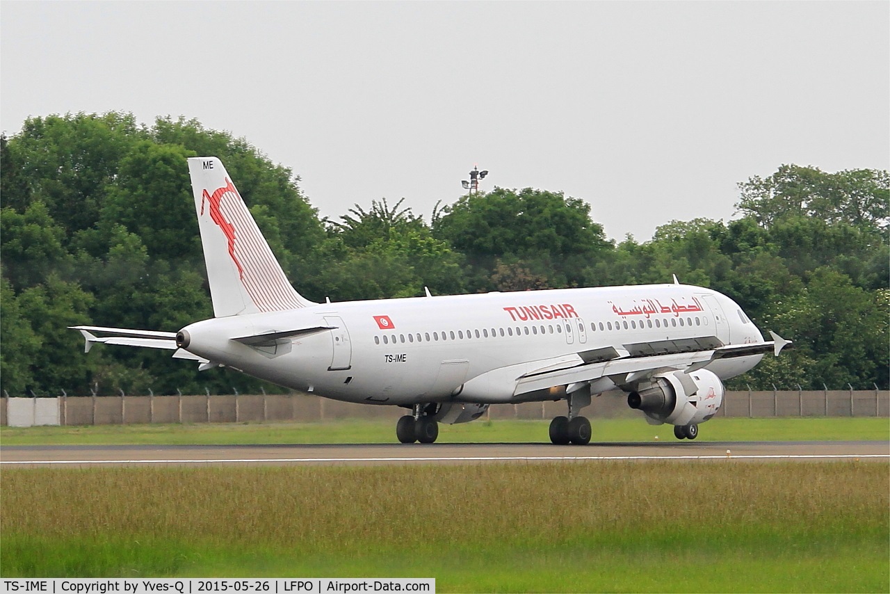 TS-IME, 1990 Airbus A320-211 C/N 123, Airbus A320-211, Reverse thrust landingrwy 06, Paris-Orly Airport (LFPO-ORY)