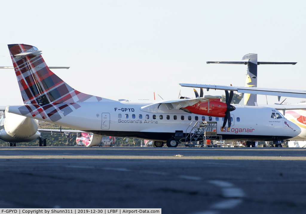 F-GPYD, 1996 ATR 42-500 C/N 490, Waiting transfer to his new owner : Loganair. To be re-registered with UK as 'G-??RA'. Probably first ATR42-500 for Loganair...