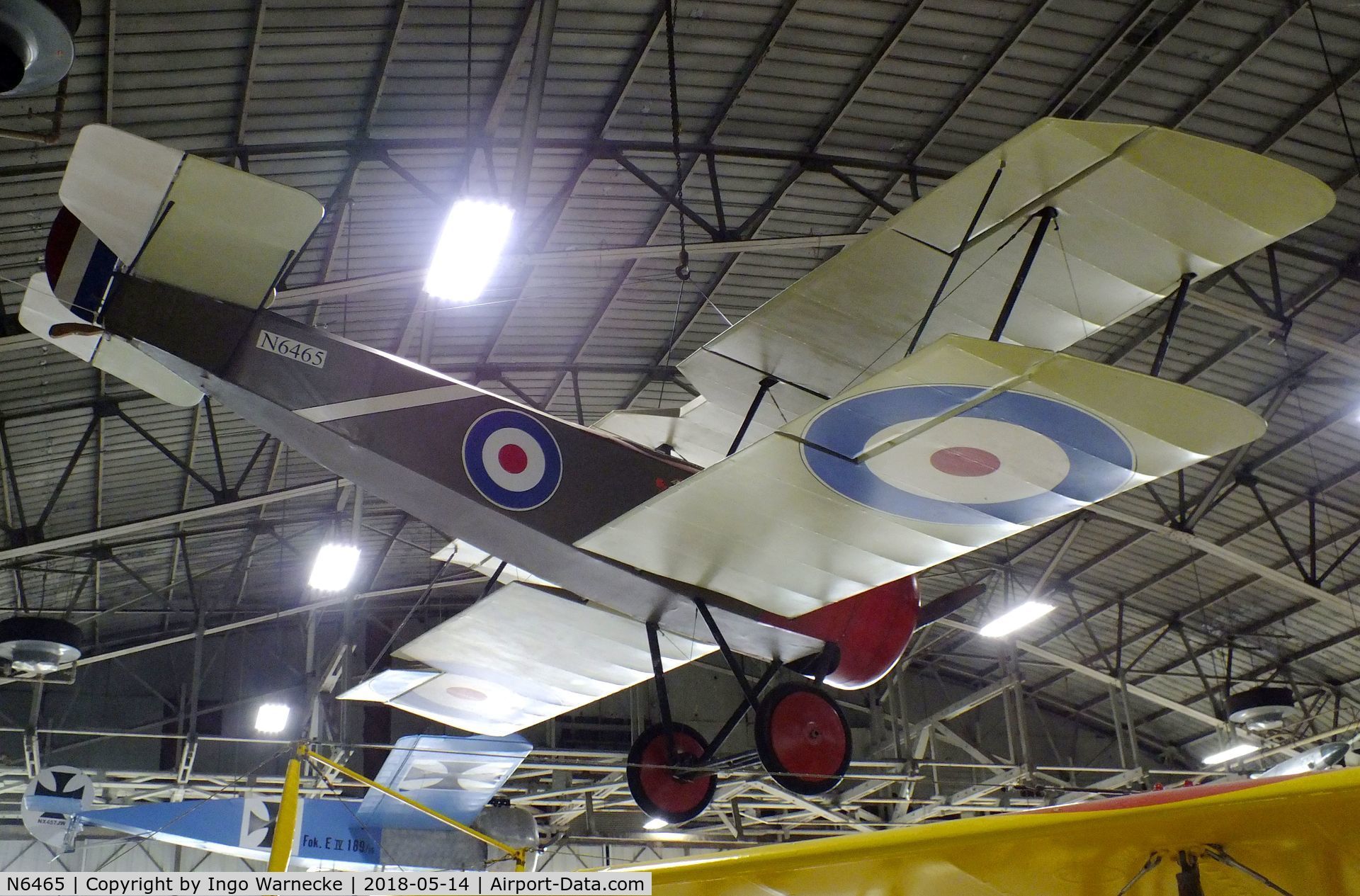 N6465, Sopwith Pup Replica C/N 6465, Airdrome (Nichols, J S) Sopwith Pup replica (minus engine) at the Combat Air Museum, Topeka KS