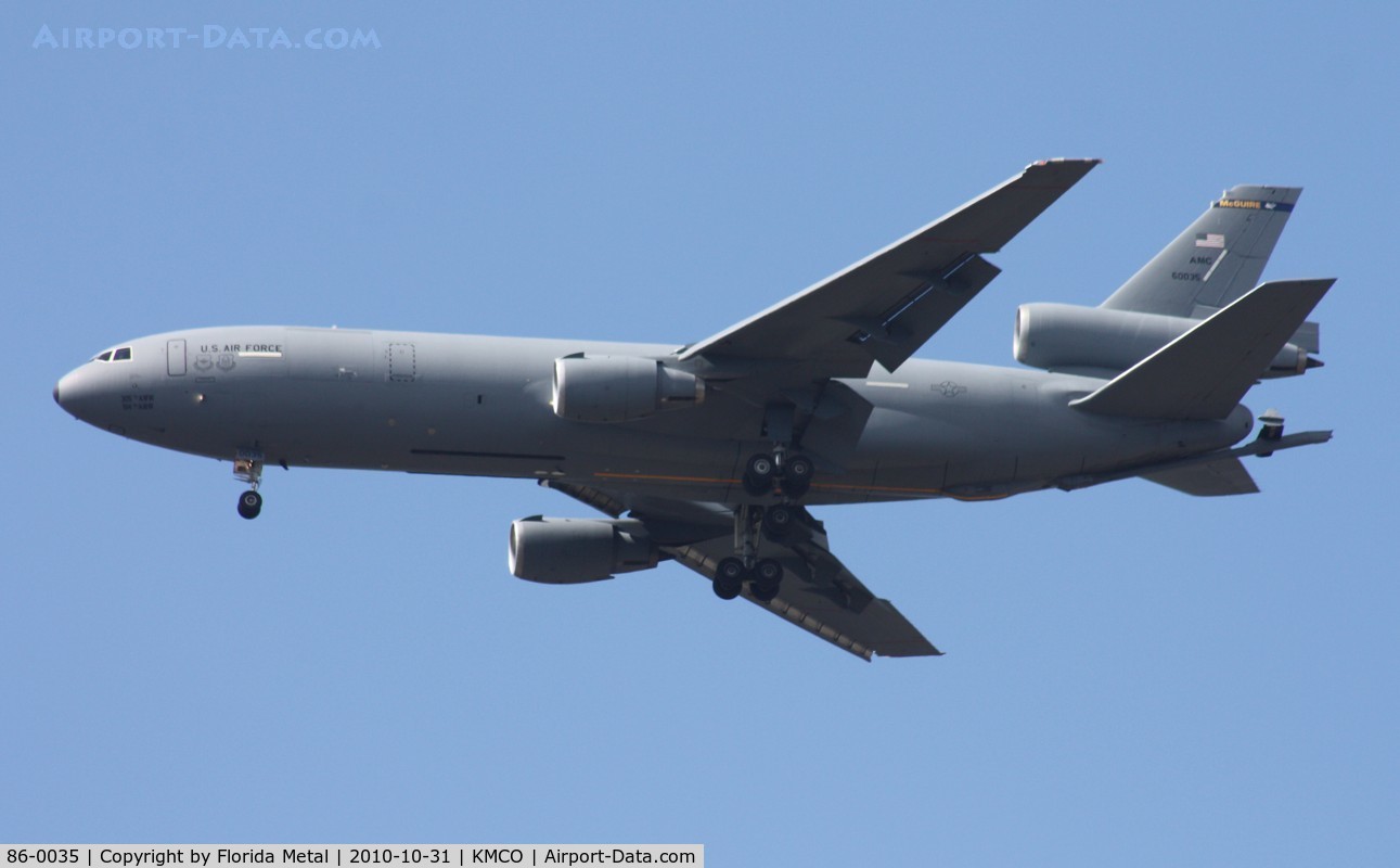 86-0035, 1986 McDonnell Douglas KC-10A Extender C/N 48248, Airlift and Tanker 2010