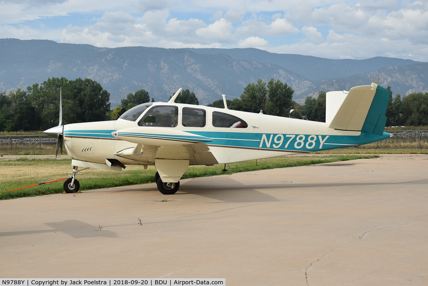 N9788Y, 1963 Beech P35 Bonanza C/N D-7163, N9788Y at Boulder Muni airport CO