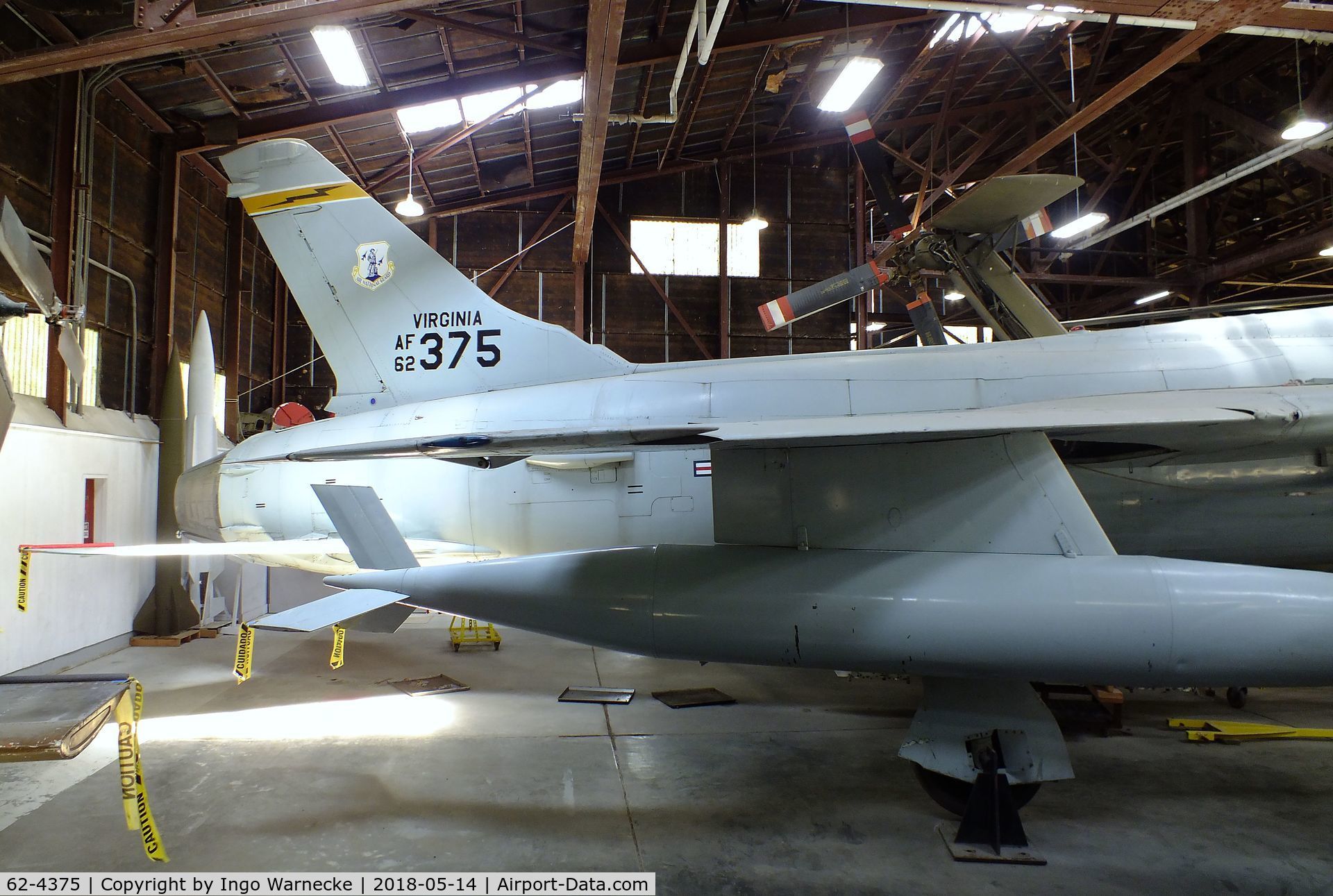 62-4375, 1962 Republic F-105D Thunderchief C/N D574, Republic F-105D Thunderchief at the Combat Air Museum, Topeka KS