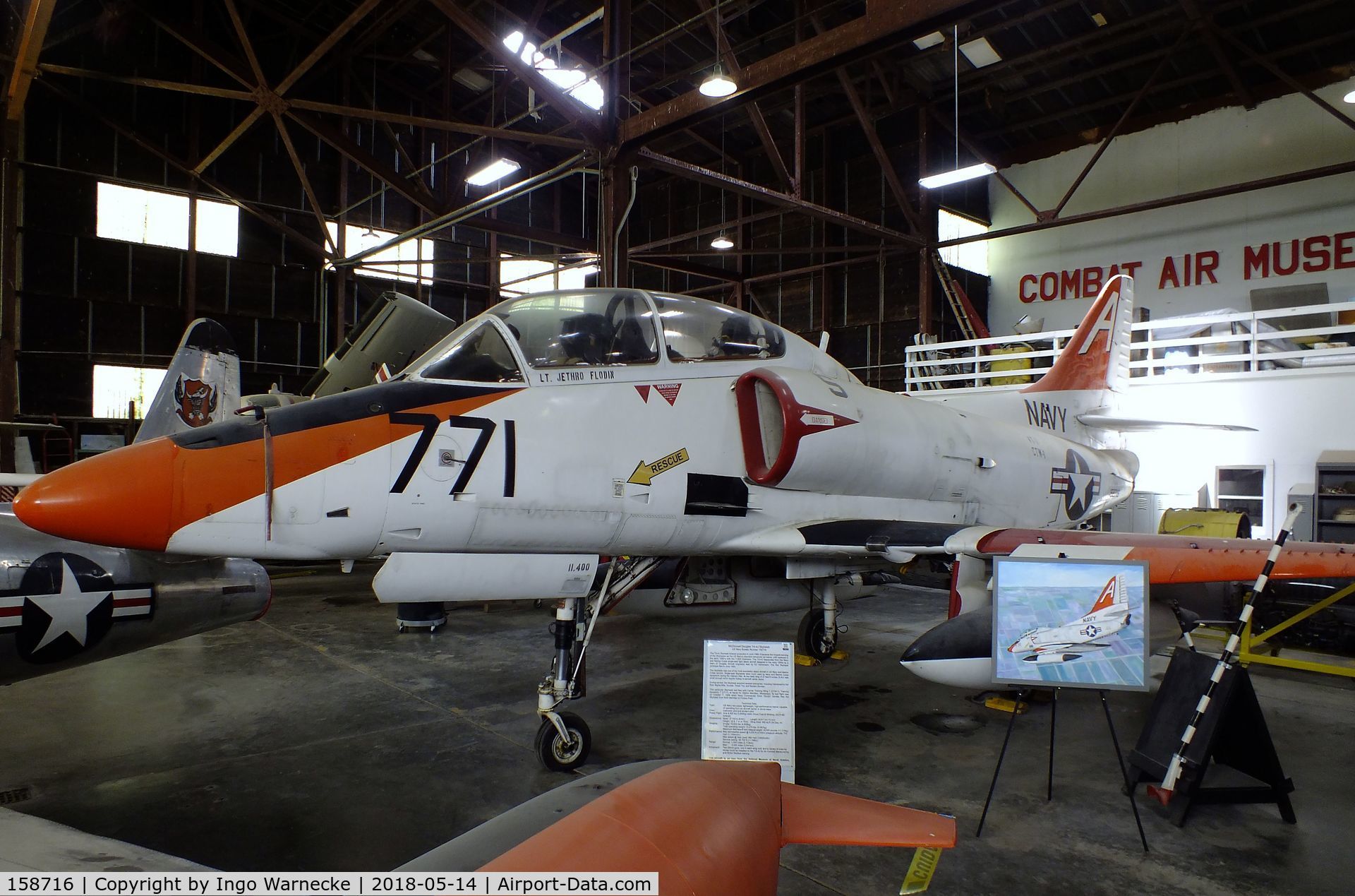 158716, Douglas TA-4J Skyhawk C/N 14337, Douglas TA-4J Skyhawk at the Combat Air Museum, Topeka KS