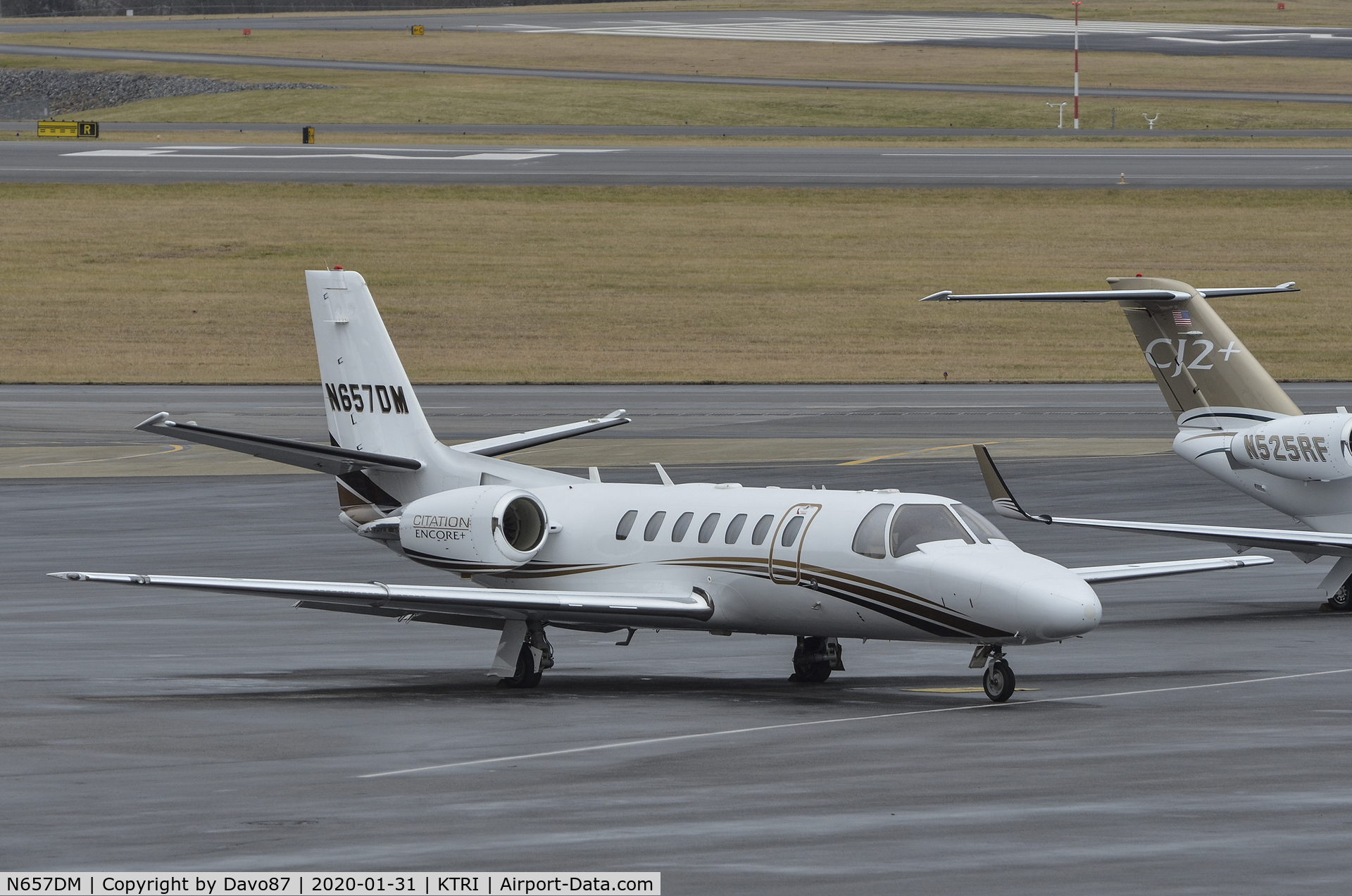 N657DM, 2009 Cessna 560 Citation Encore+ C/N 560-0810, Parked at Tri-Cities Airport (KTRI) in East Tennessee.