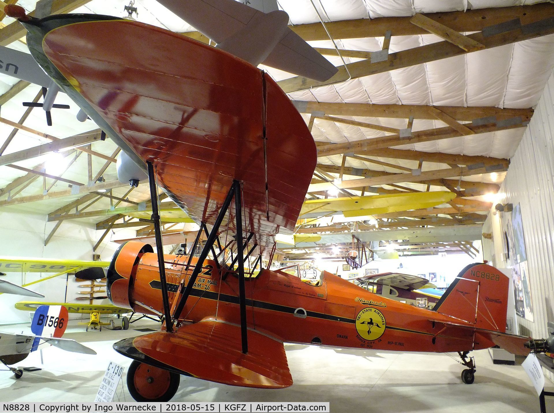 N8828, 1929 Stearman C3-R C/N 5001, Stearman C3-R at the Iowa Aviation Museum, Greenfield IA