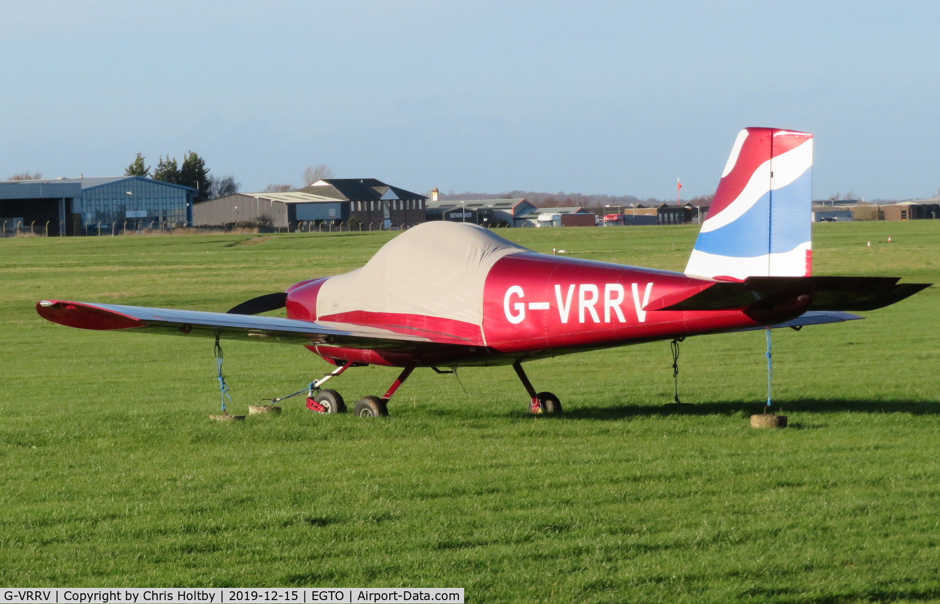 G-VRRV, 2017 Vans RV-12 C/N LAA 363-15322, Parked and covered at Rochester Airport, Kent