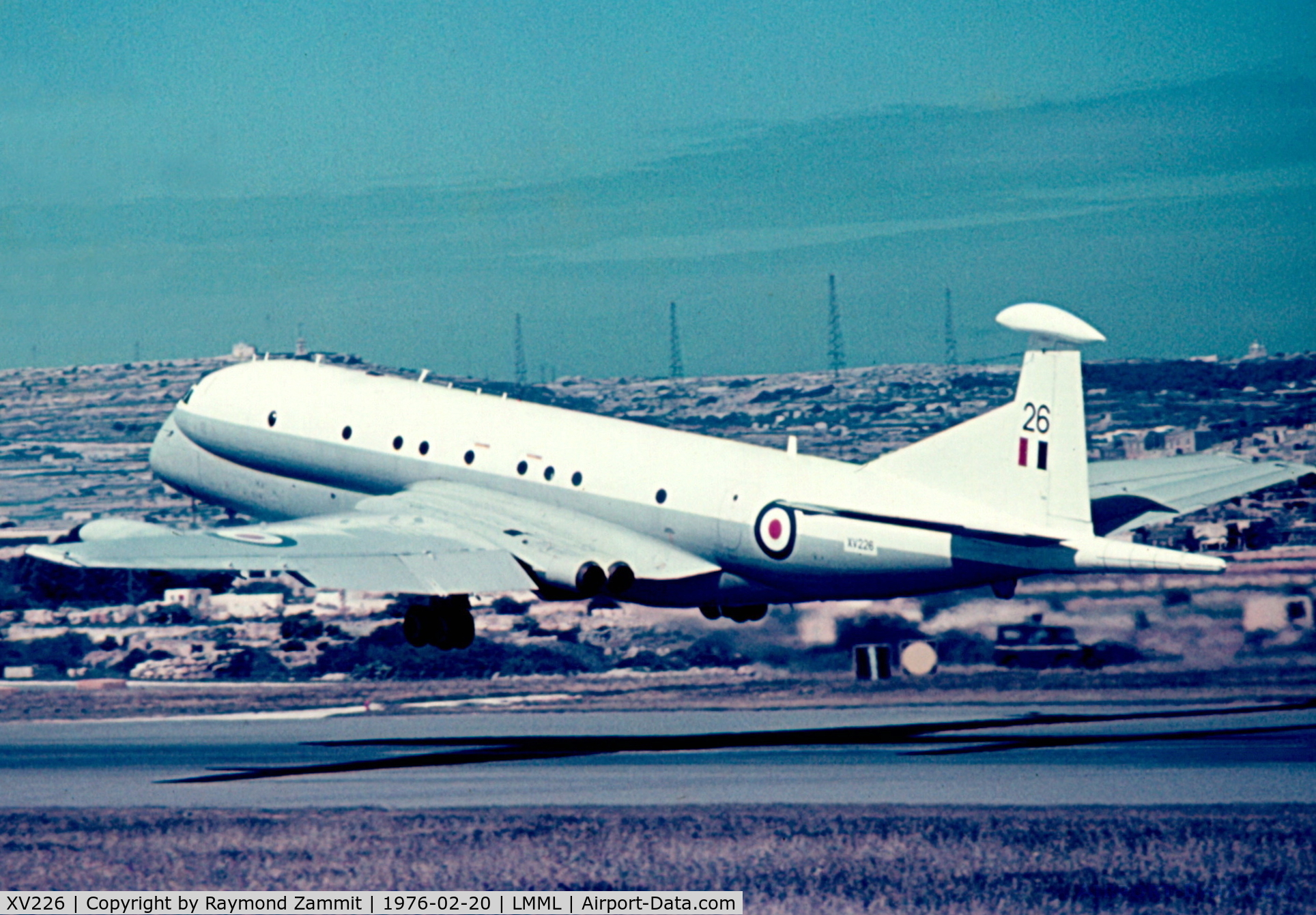 XV226, 1968 Hawker Siddeley Nimrod MR.1 C/N 8001, H:S: Nimrod MR1 XV226 of 203 Sqd RAF Luqa Malta