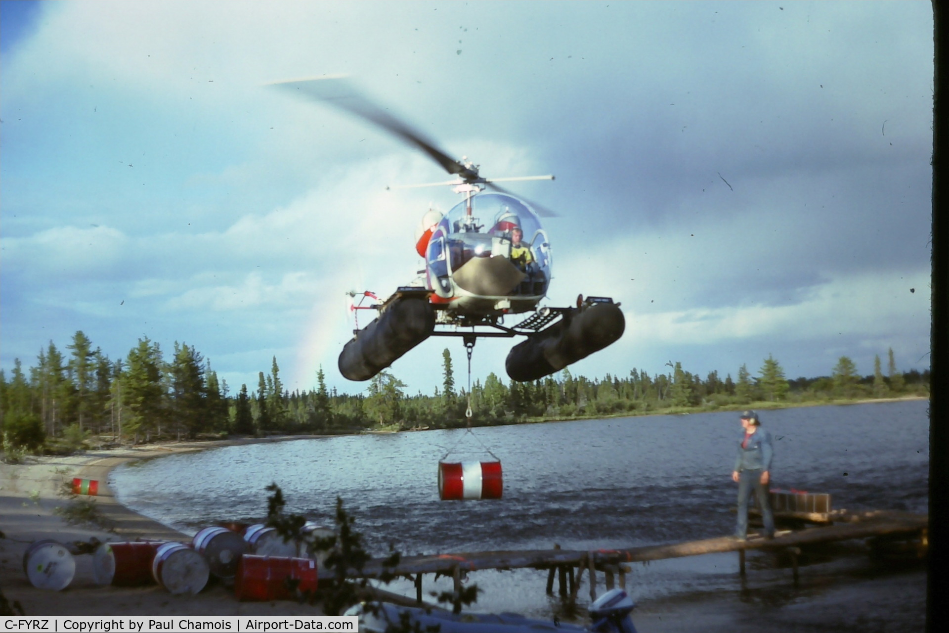 C-FYRZ, 1966 Bell 47G-4A C/N 7541, Newnham Lake, Saskatchewan in 1978