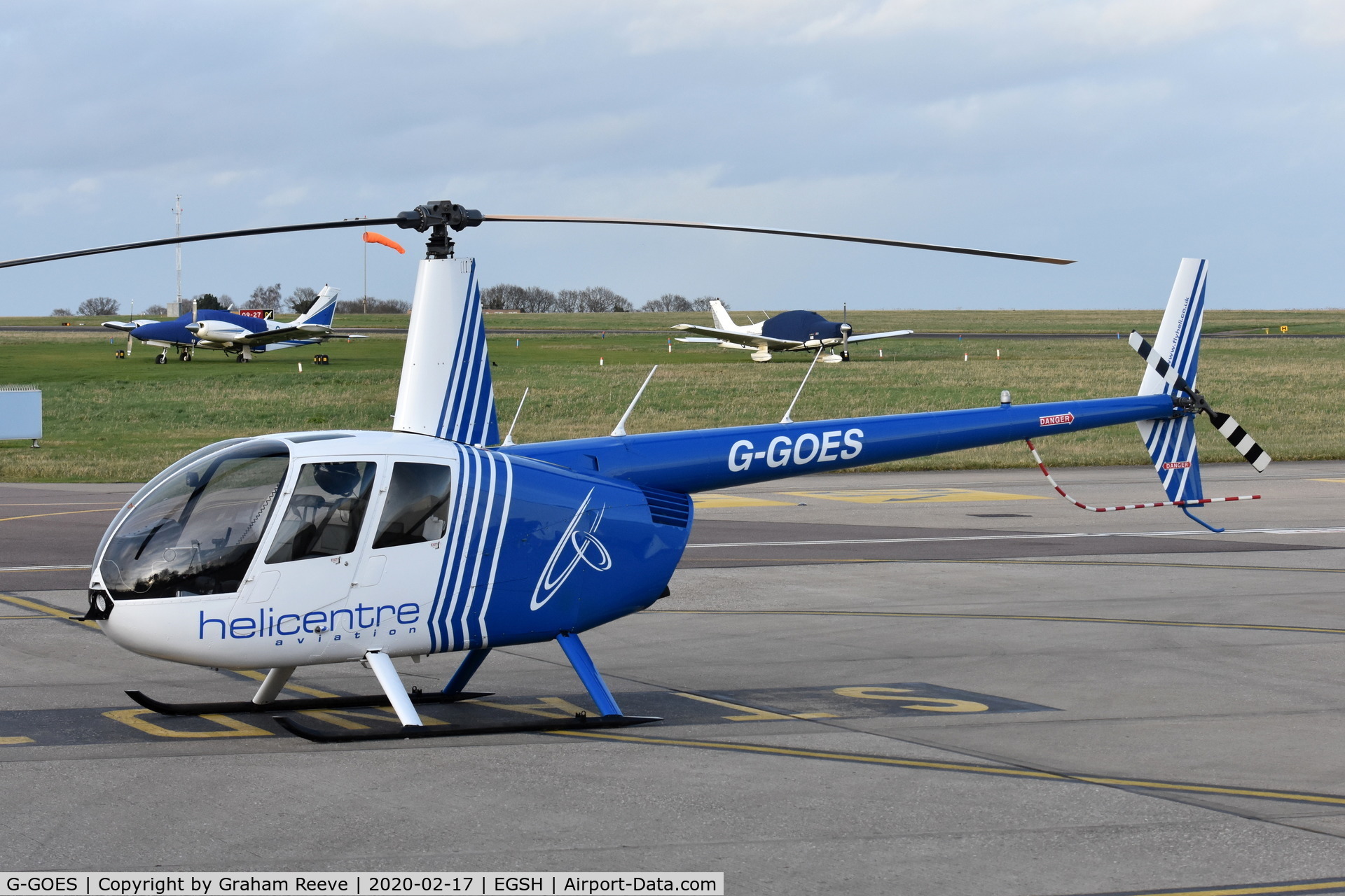G-GOES, 2005 Robinson R44 Raven II C/N 10942, Parked at Norwich.