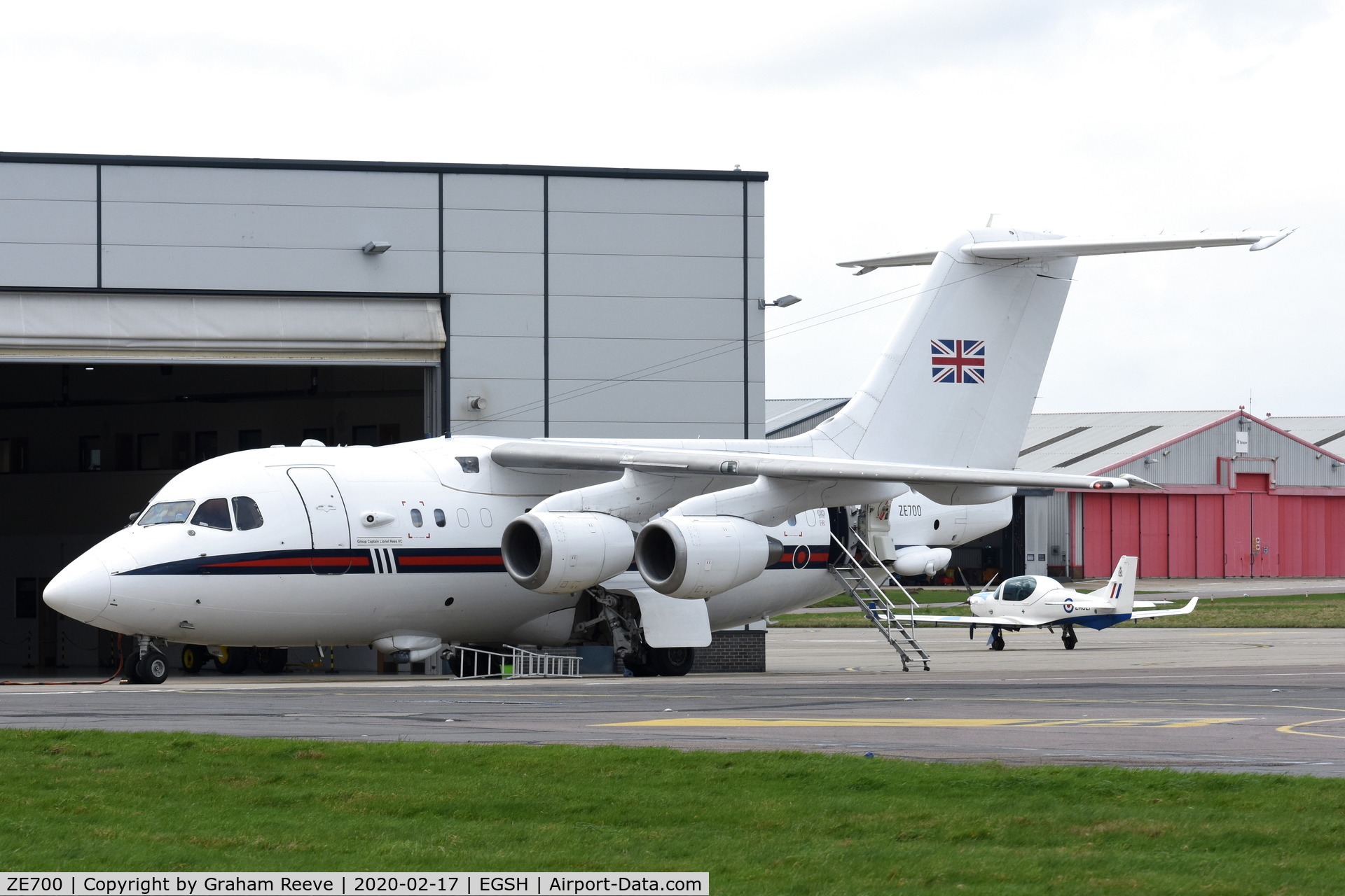 ZE700, 1984 British Aerospace BAe.146 CC.2 C/N E1021, Parked at Norwich.