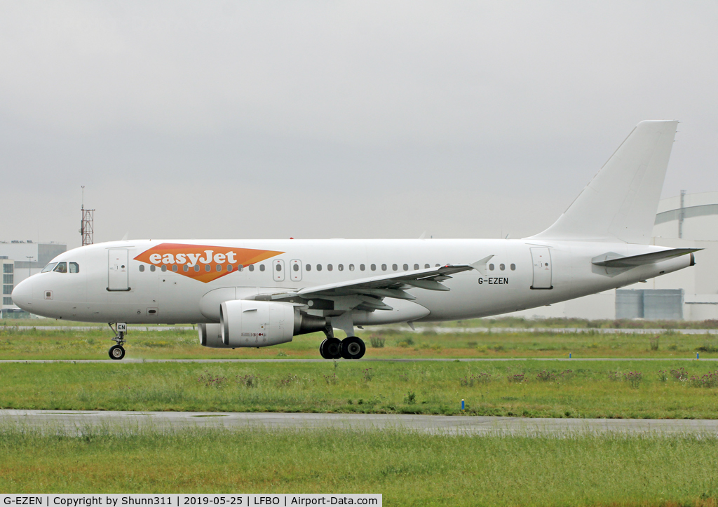 G-EZEN, 2004 Airbus A319-111 C/N 2245, Taxiing holding point rwy 32R for departure... hybrid c/s...