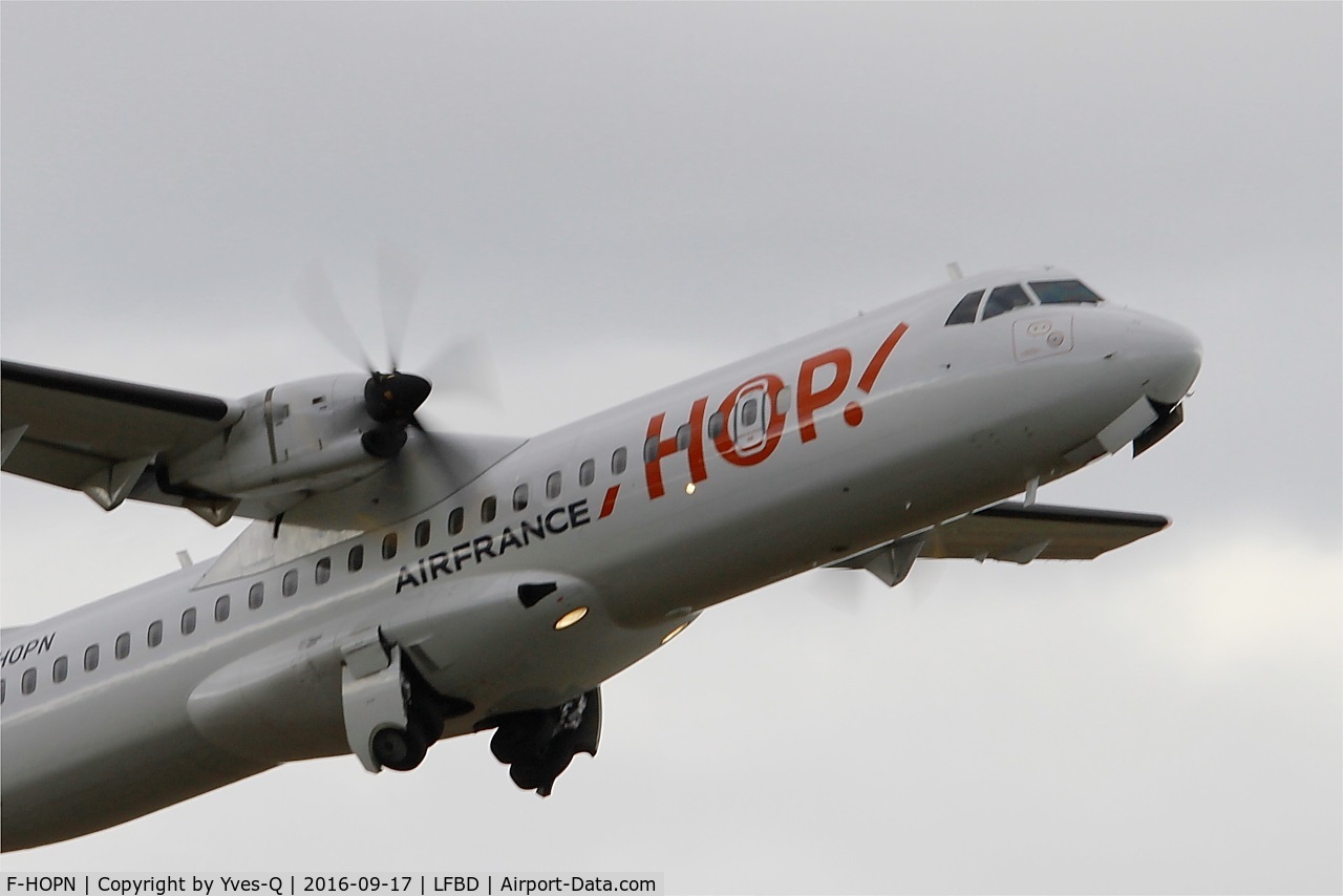 F-HOPN, 2015 ATR 72-600 C/N 1288, ATR 72-600, Take off rwy 29, Bordeaux Mérignac airport (LFBD-BOD)