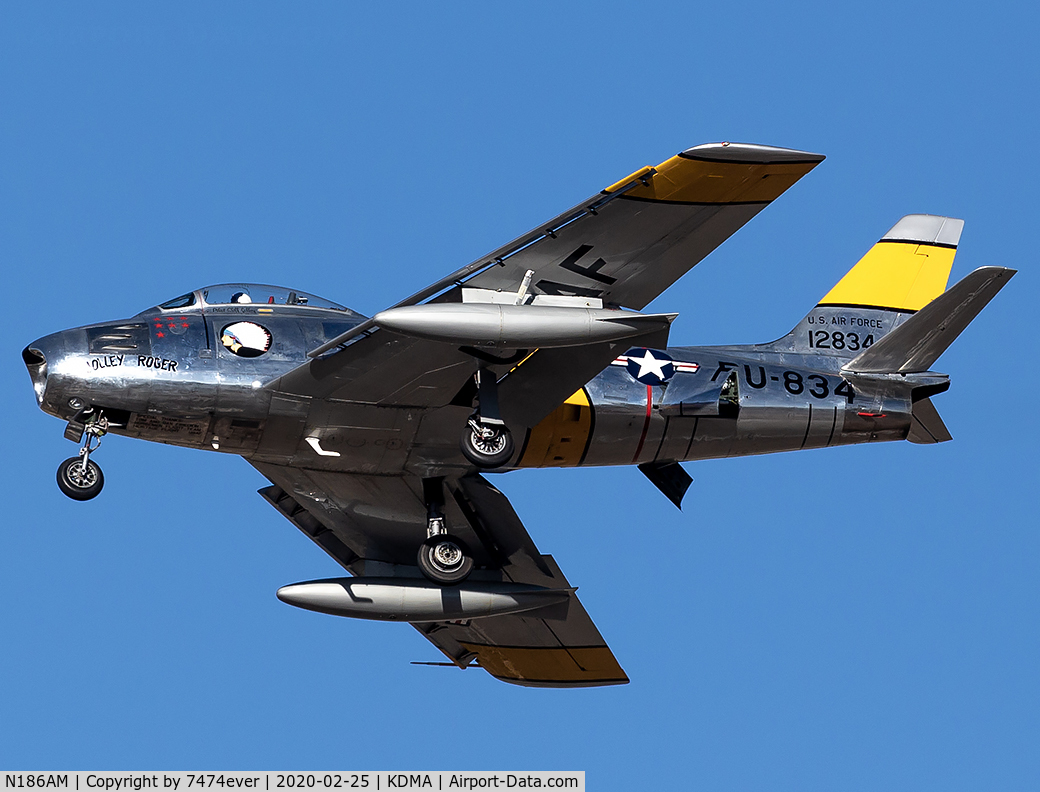 N186AM, 1952 North American F-86F Sabre C/N 191-708, Jolly Roger