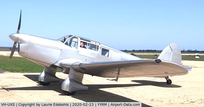 VH-UXS, 1939 Percival P-28 Proctor 1 C/N P-6187, Sighted at Yarram Aerodrome YYRM in February, 2020.