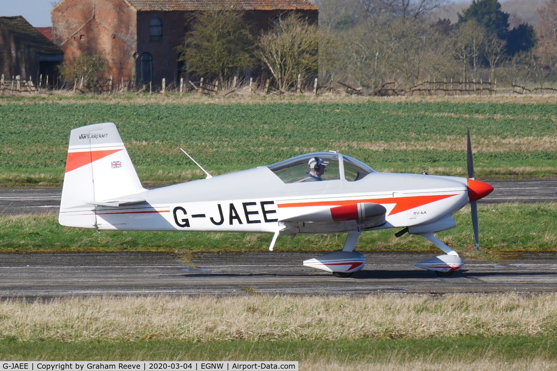 G-JAEE, 2002 Vans RV-6A C/N PFA 181A-13571, Departing from Wickenby.