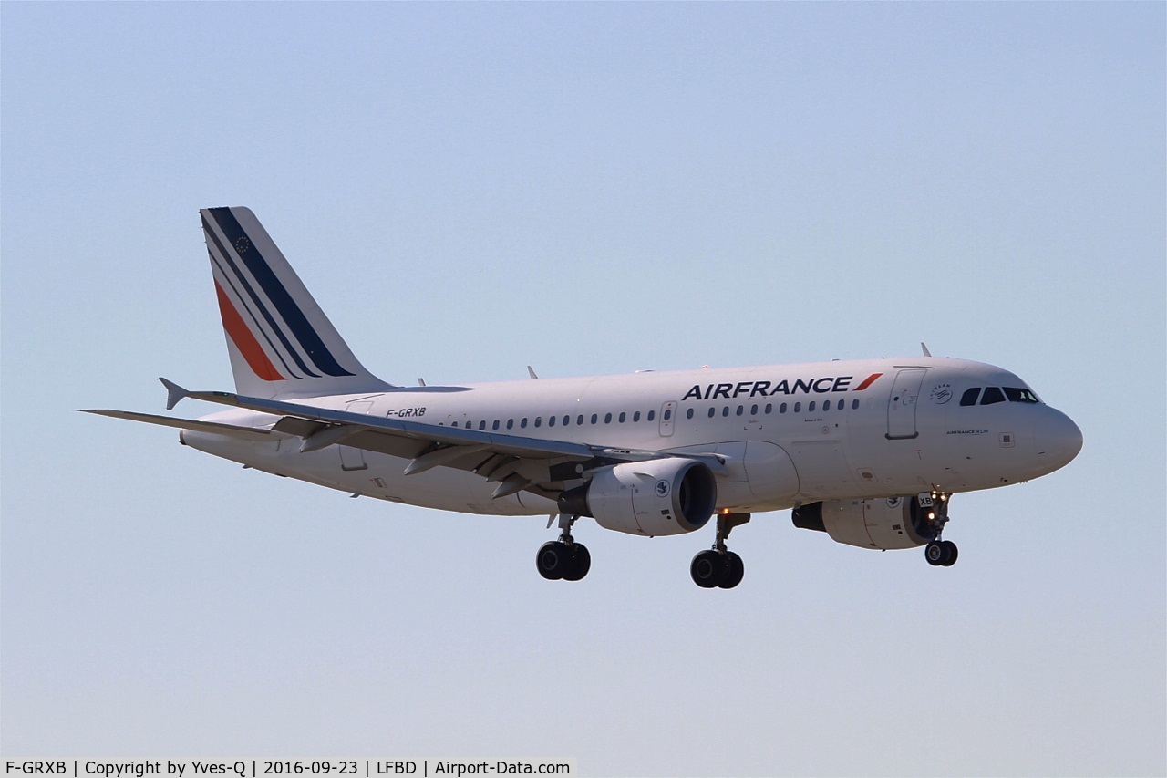 F-GRXB, 2001 Airbus A319-111 C/N 1645, Airbus A319-111, On final rwy 05, Bordeaux Mérignac airport (LFBD-BOD)