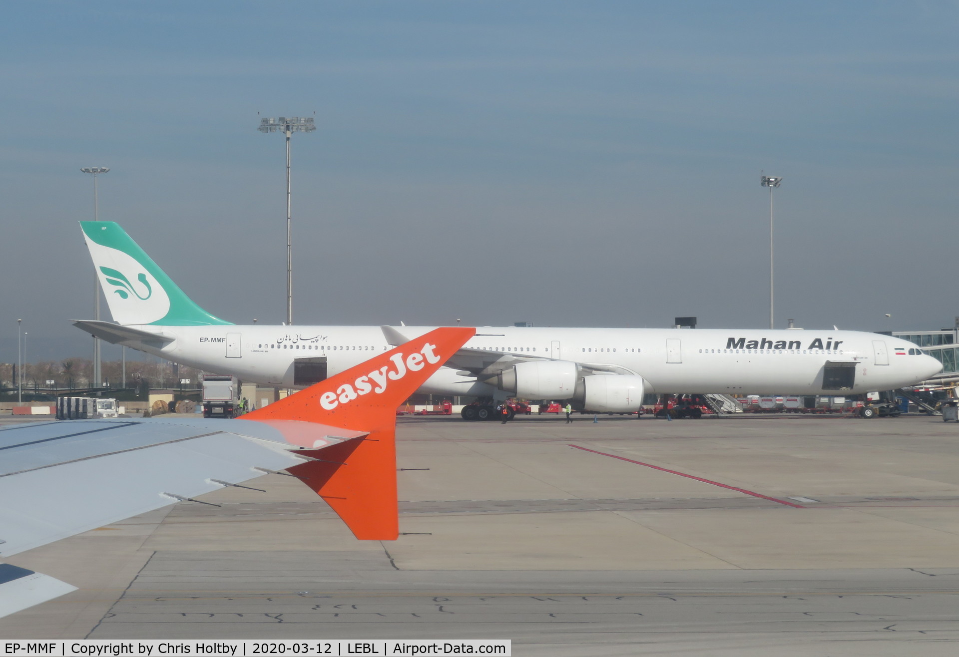EP-MMF, 2001 Airbus A340-642 C/N 376, Mahan Air Airbus A340-642 refuelling at El Prat Airport Barcelona