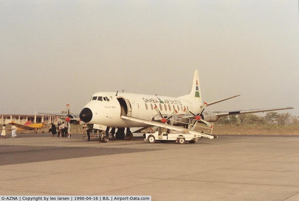 G-AZNA, 1958 Vickers Viscount 813 C/N 350, Banjul 16.4.1990