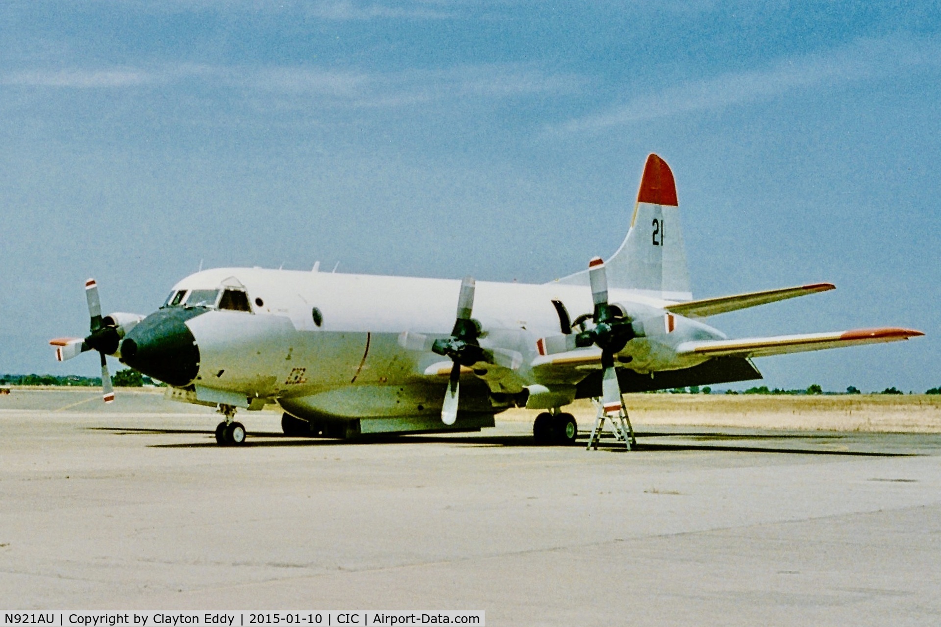 N921AU, Lockheed P-3A Aerostar C/N 185-5098, Chico Airport California 1990's