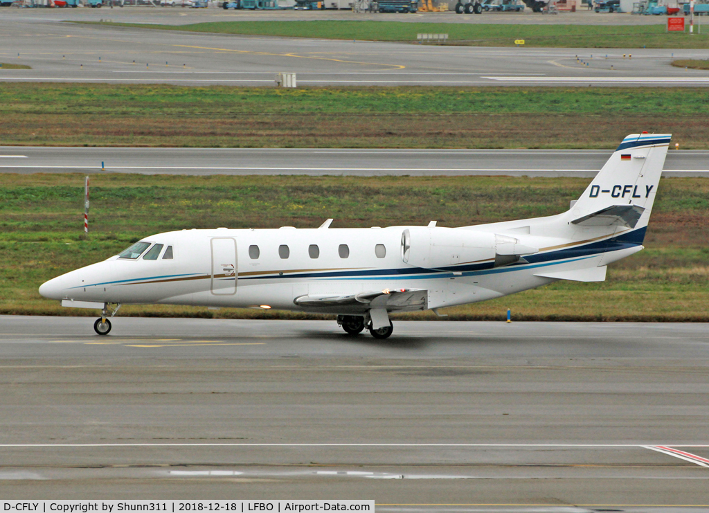 D-CFLY, 2009 Cessna 560 Citation XLS+ C/N 560-6014, Taxiing to the General Aviation area...