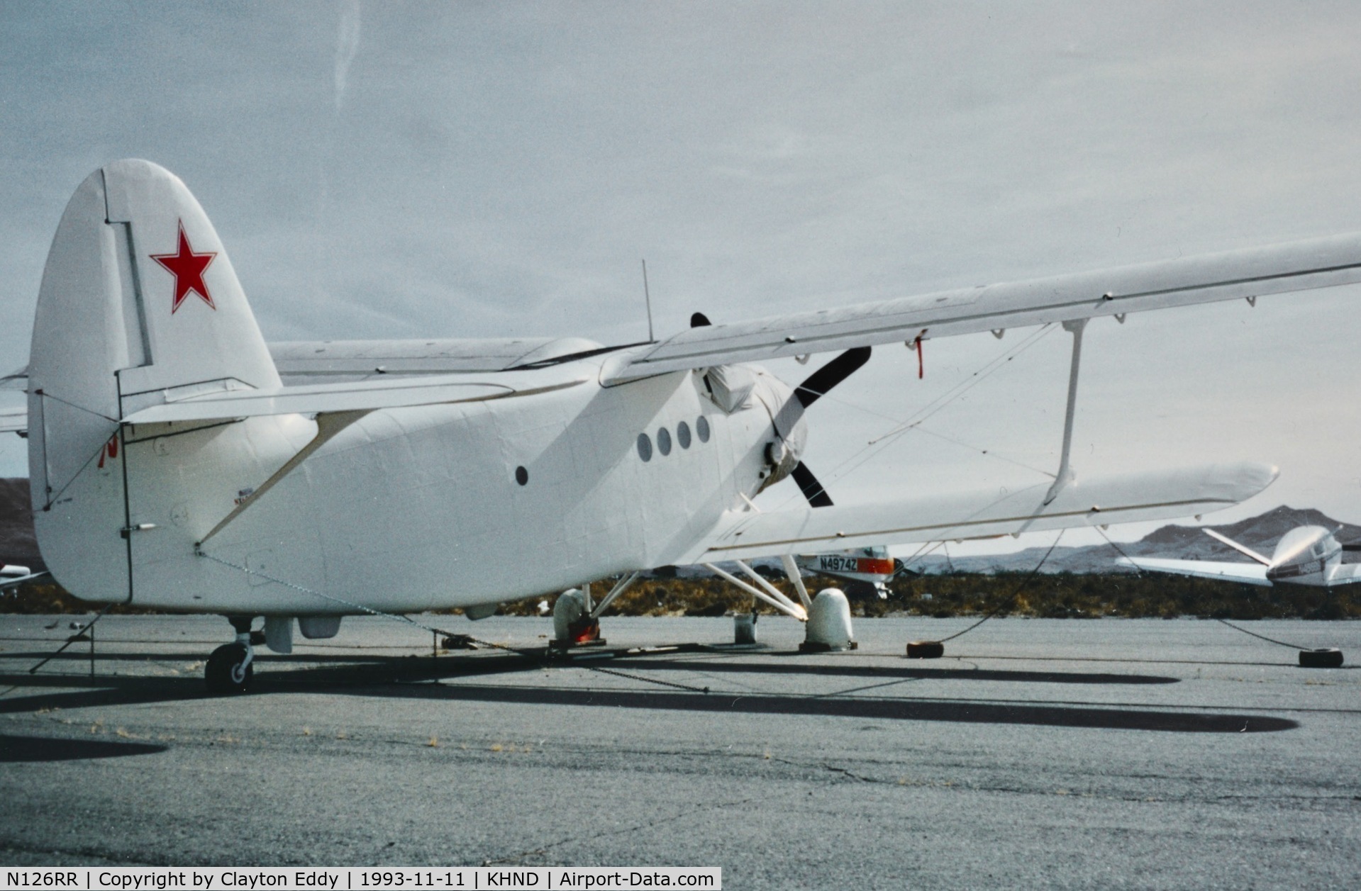 N126RR, 1971 Antonov An-2R C/N 1G12601, Henderson Airport Las Vegas NV. 1993.