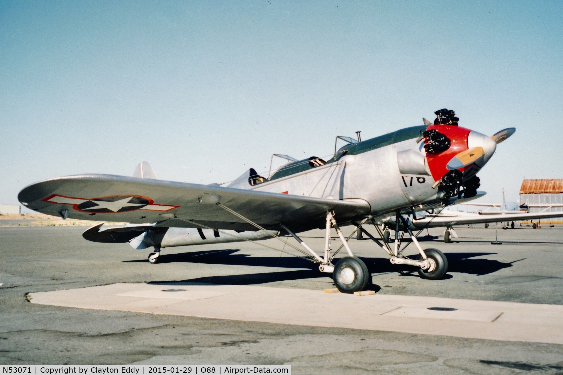 N53071, 1942 Ryan Aeronautical ST3KR C/N 1909, Old Rio Vista Airport California 1993.