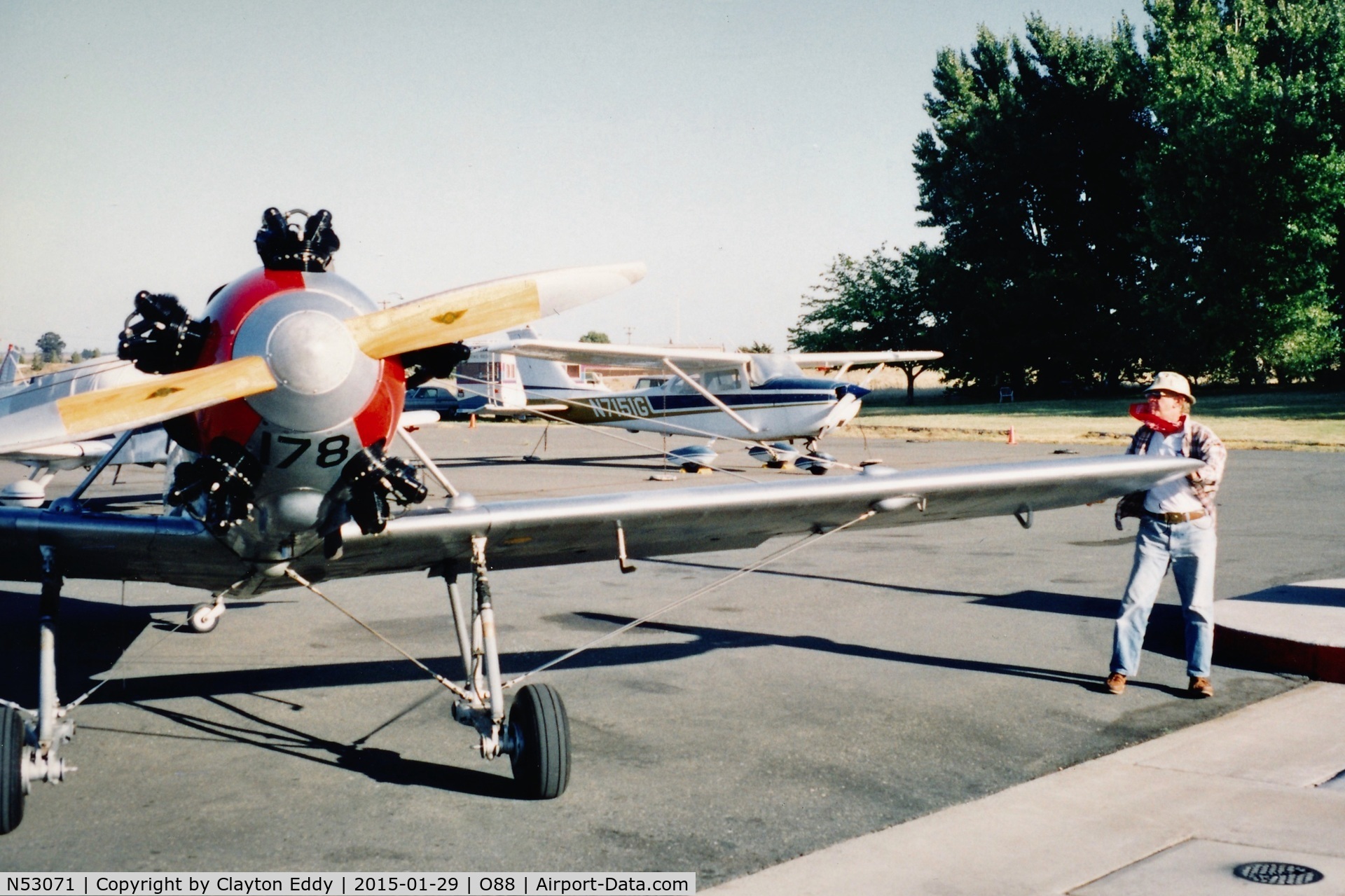 N53071, 1942 Ryan Aeronautical ST3KR C/N 1909, Old Rio Vista Airport California 1993.