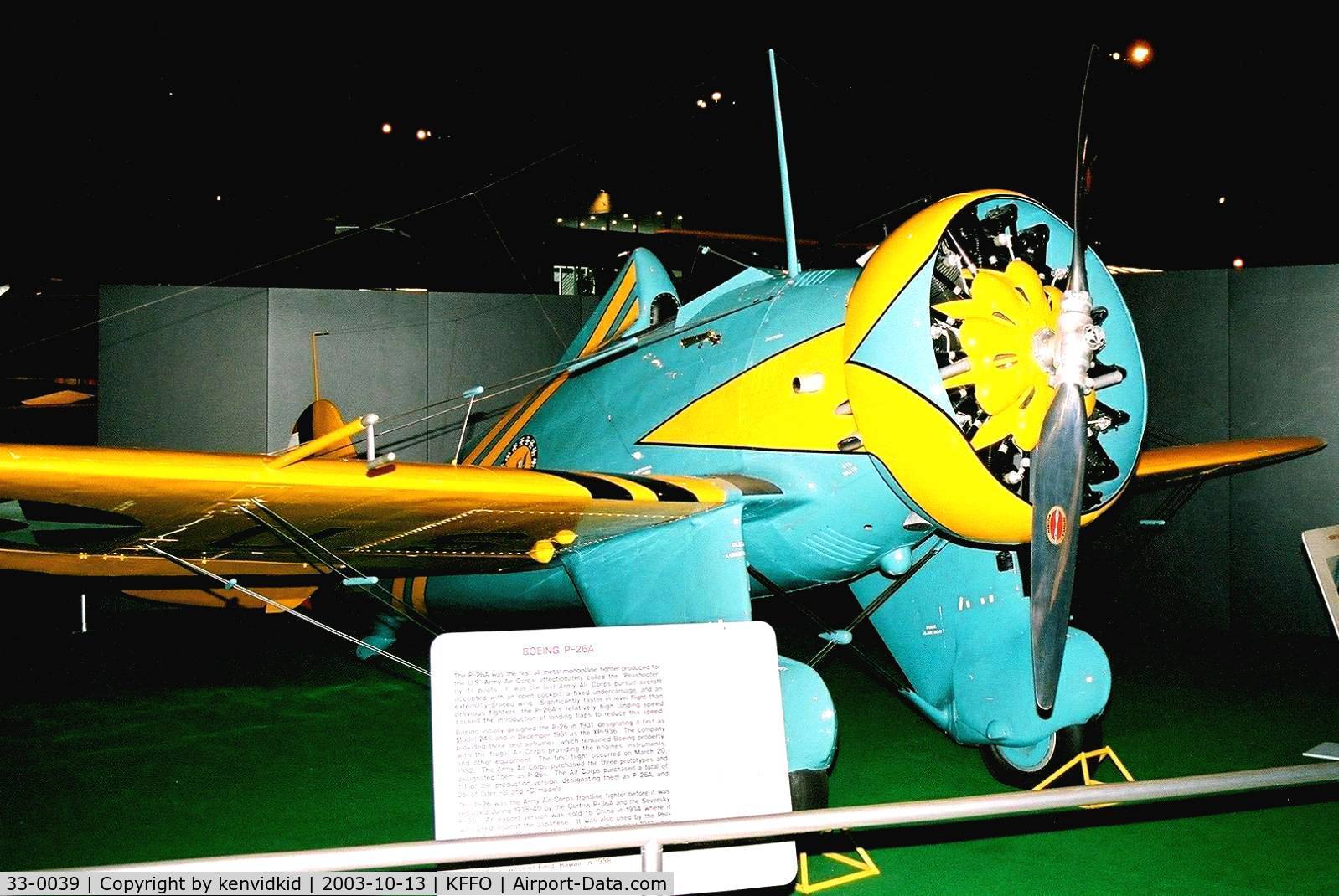 33-0039, 1933 Boeing P-26A Replica C/N 1815, At The Museum of the United States Air Force Dayton Ohio.