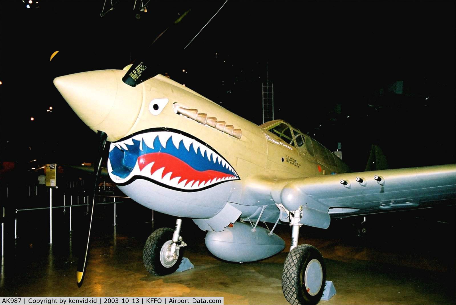 AK987, 1942 Curtiss P-40E Kittyhawk 1A C/N 18731, At The Museum of the United States Air Force Dayton Ohio.