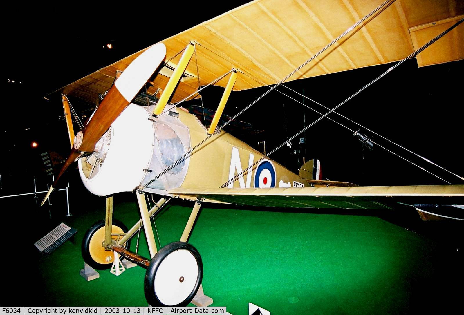 F6034, 1974 Sopwith F.1 Camel C/N Not found F6034, At The Museum of the United States Air Force Dayton Ohio.