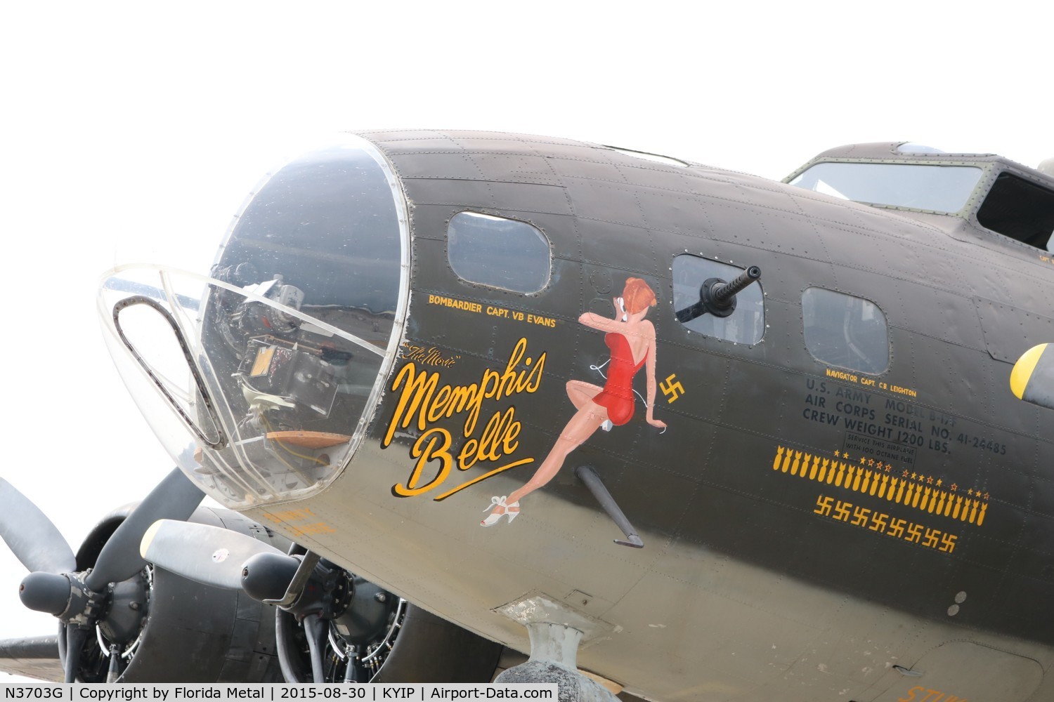 N3703G, 1945 Boeing B-17G Flying Fortress C/N 44-83546-A, Memphis Belle